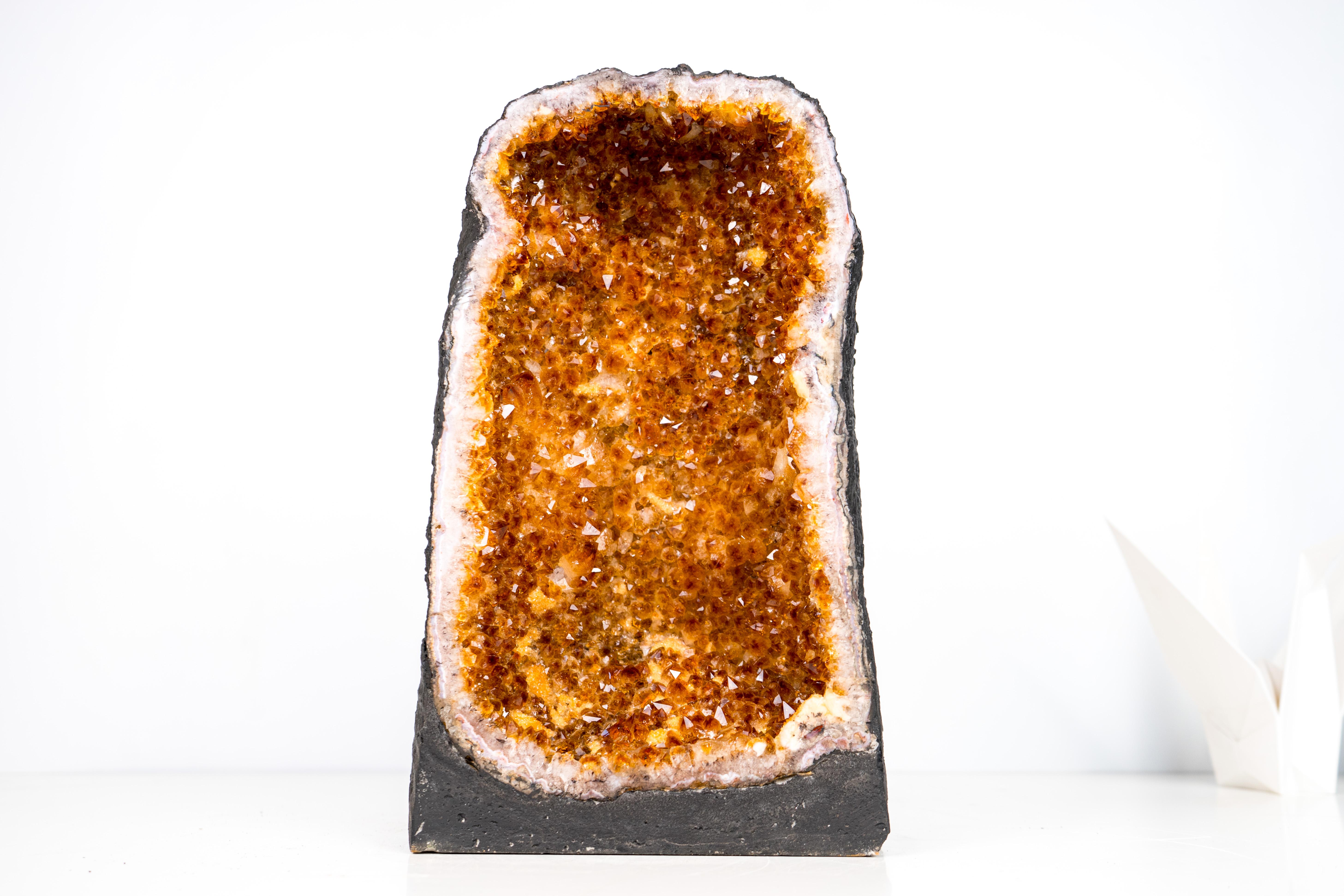 High-Grade Orange Citrine Geode Cathedral For Sale 2