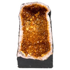 High-Grade Golden-Orange Citrine Geode Cathedral