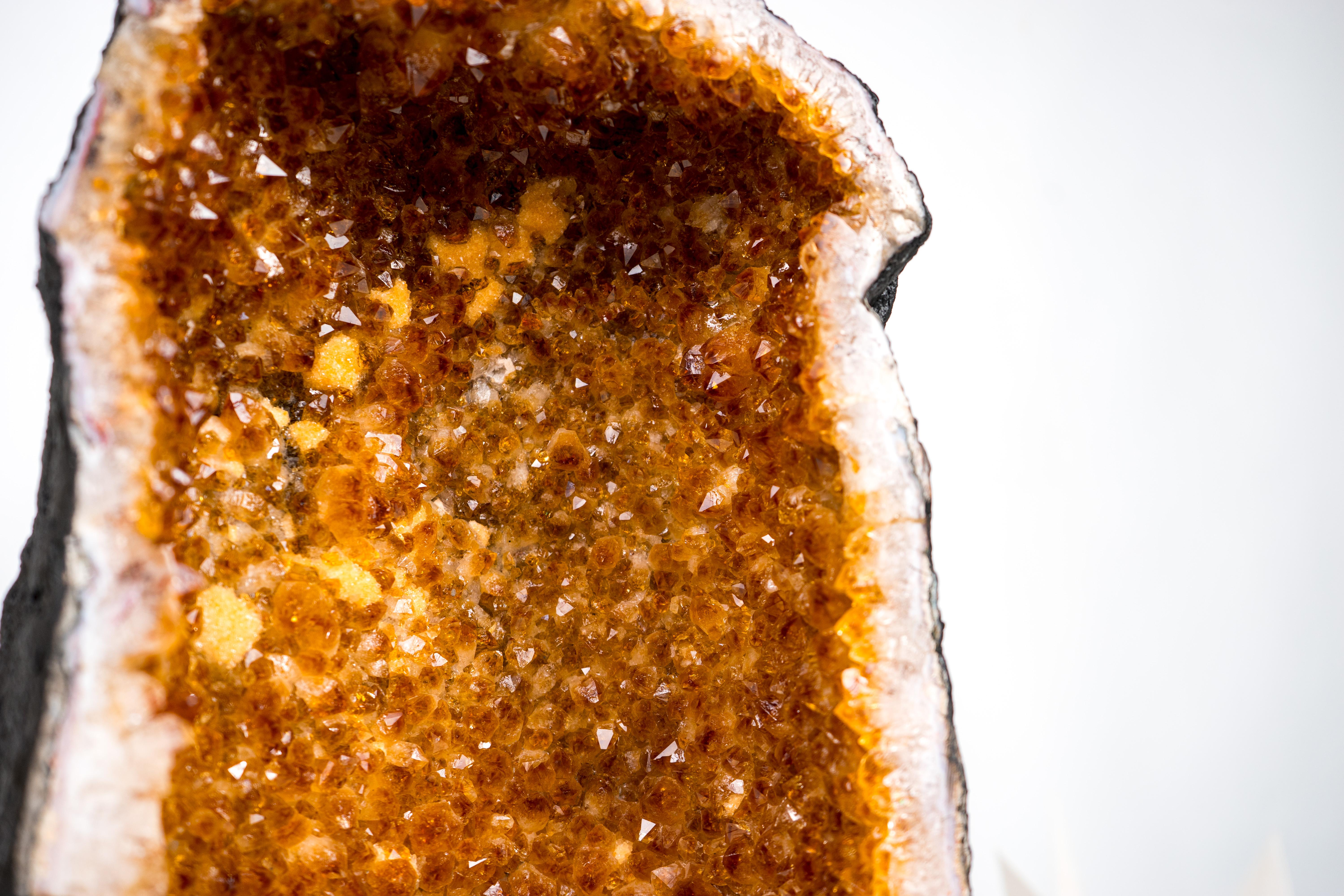 Geode cattedrale di Citrino arancione dorato di alta qualità in vendita 1