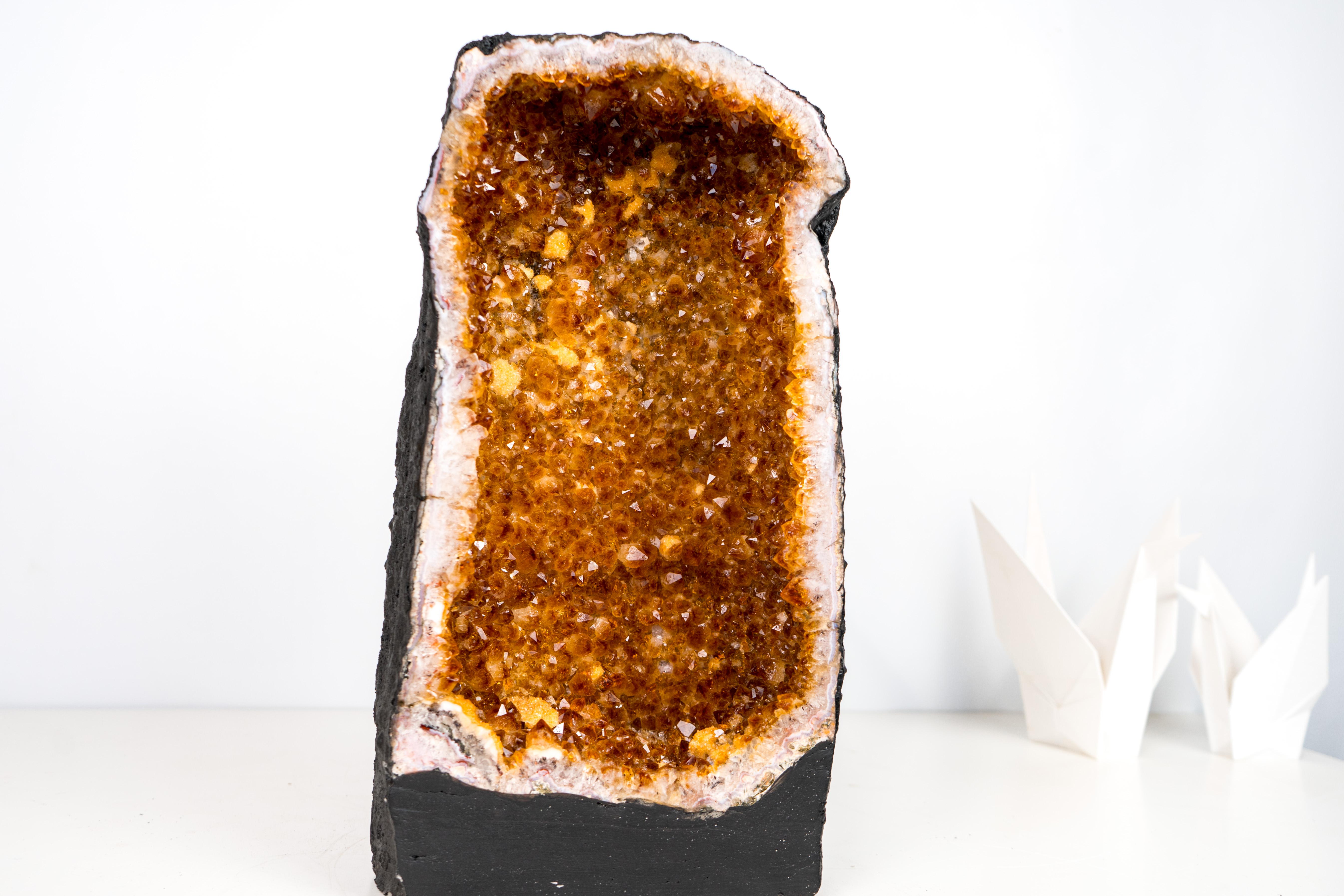 Geode cattedrale di Citrino arancione dorato di alta qualità in vendita 4