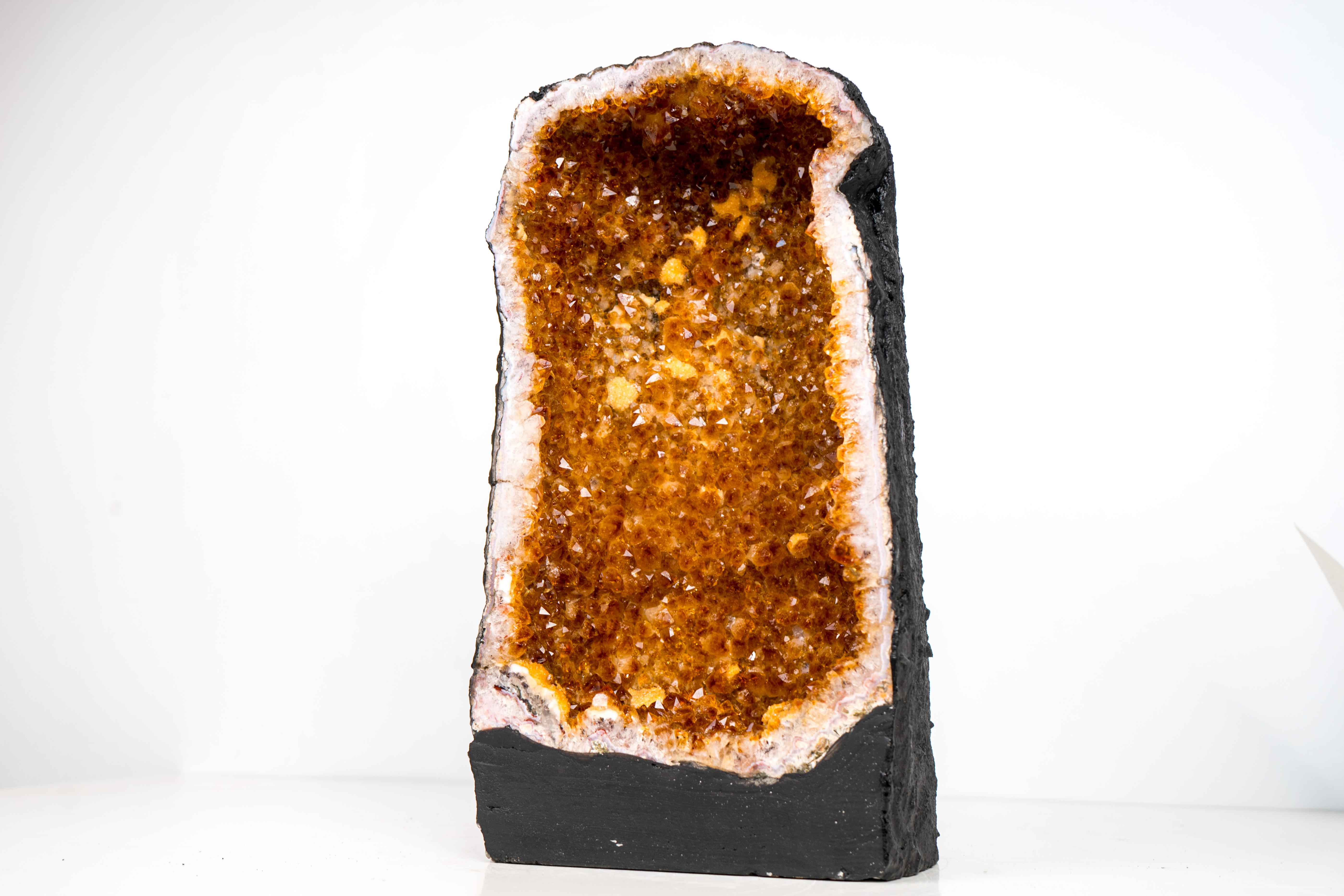 Geode cattedrale di Citrino arancione dorato di alta qualità in vendita 3