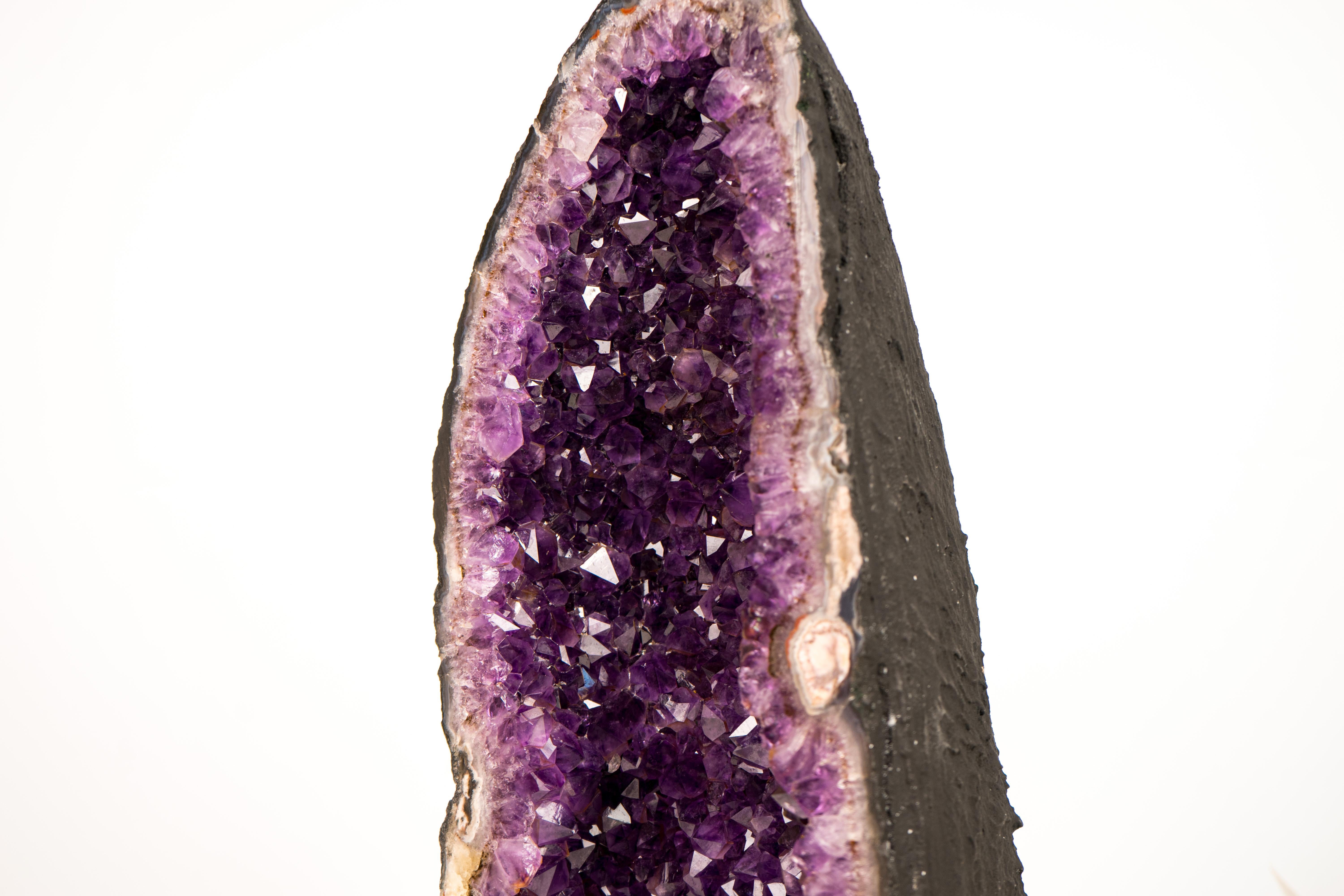 Stunning Amethyst Geode Cathedral with Large Sparkly Deep Violet-Purple Crystals For Sale 2