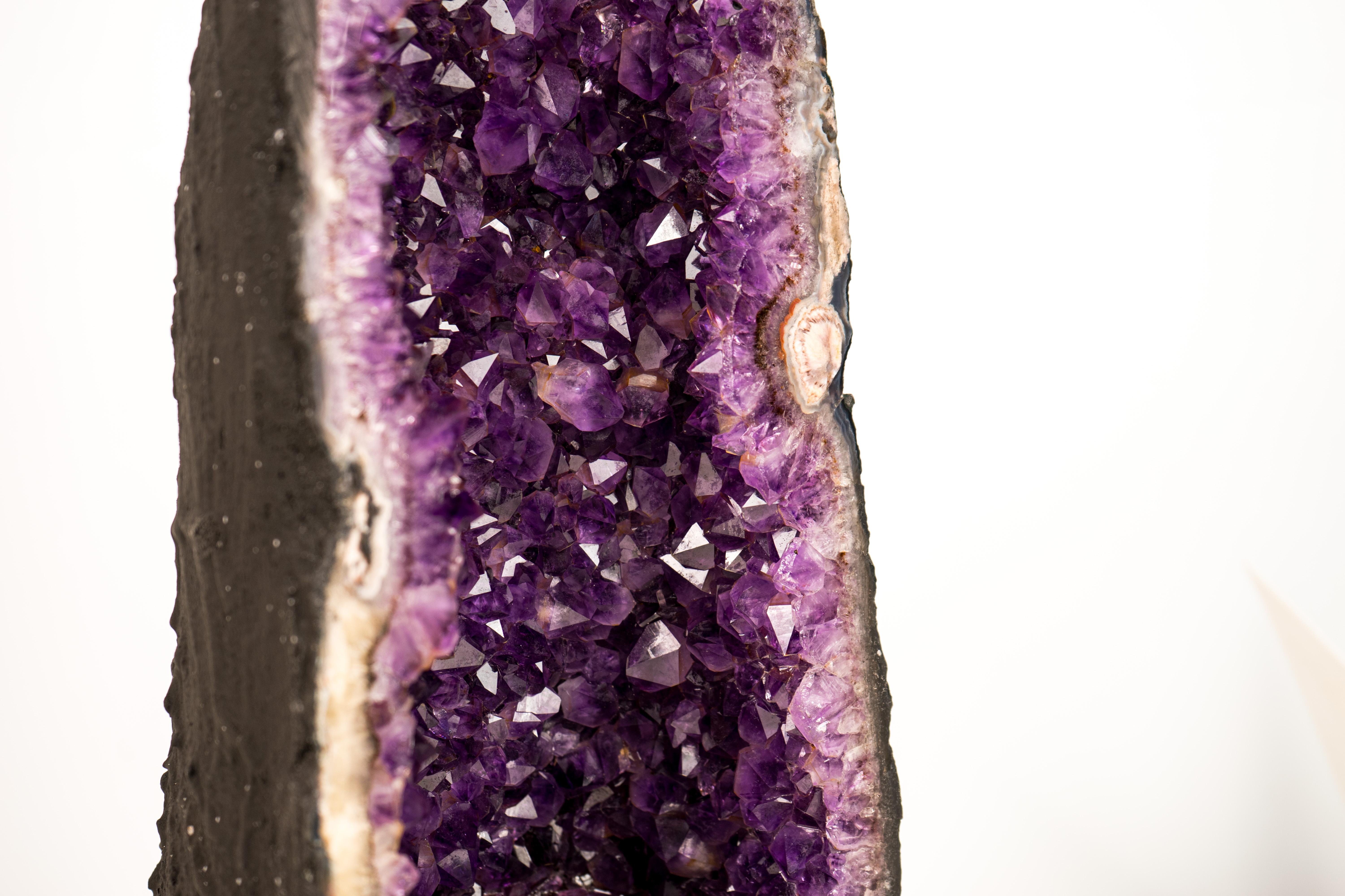 Stunning Amethyst Geode Cathedral with Large Sparkly Deep Violet-Purple Crystals For Sale 5