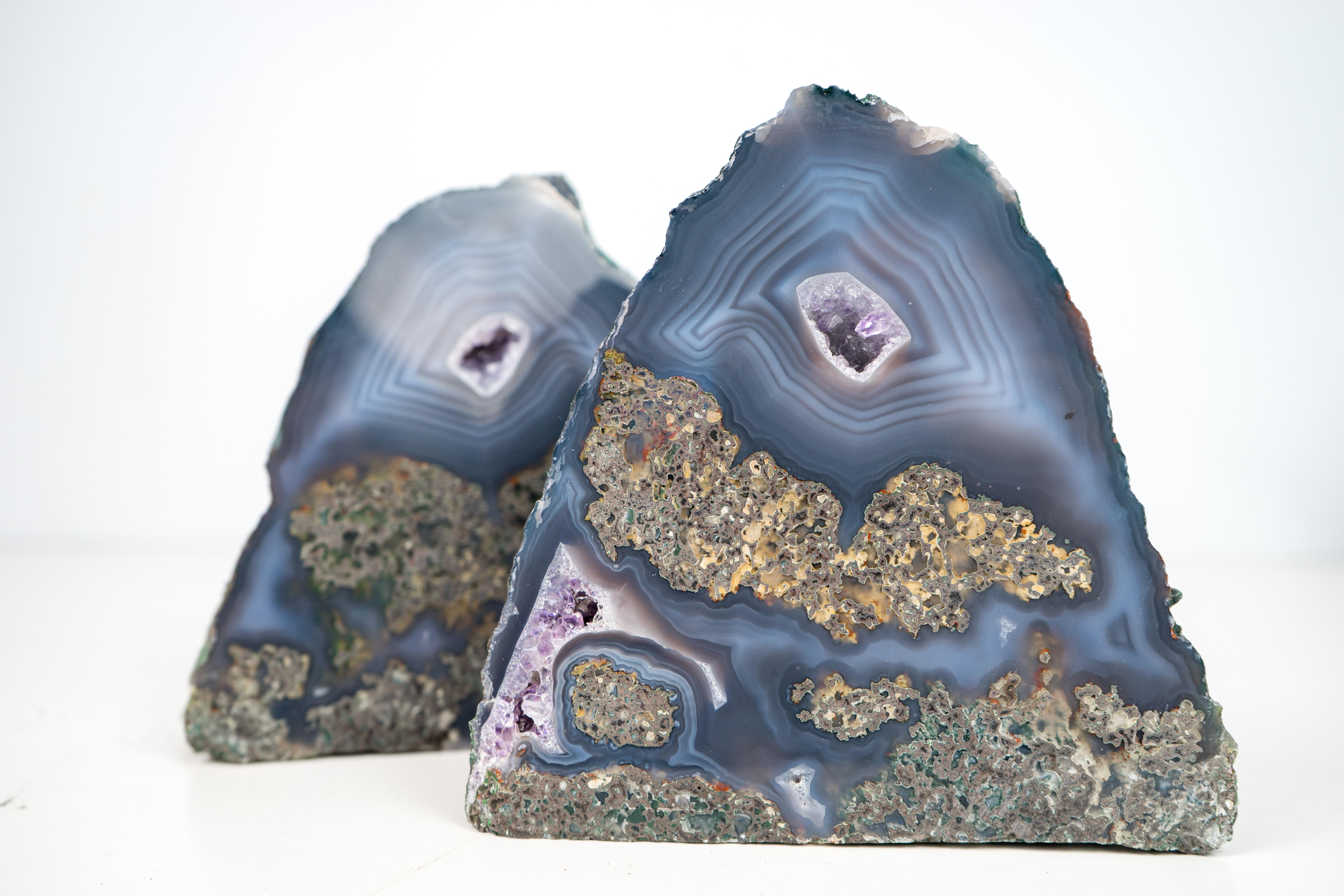 Brazilian Rare Blue Lace Agate Geode For Sale