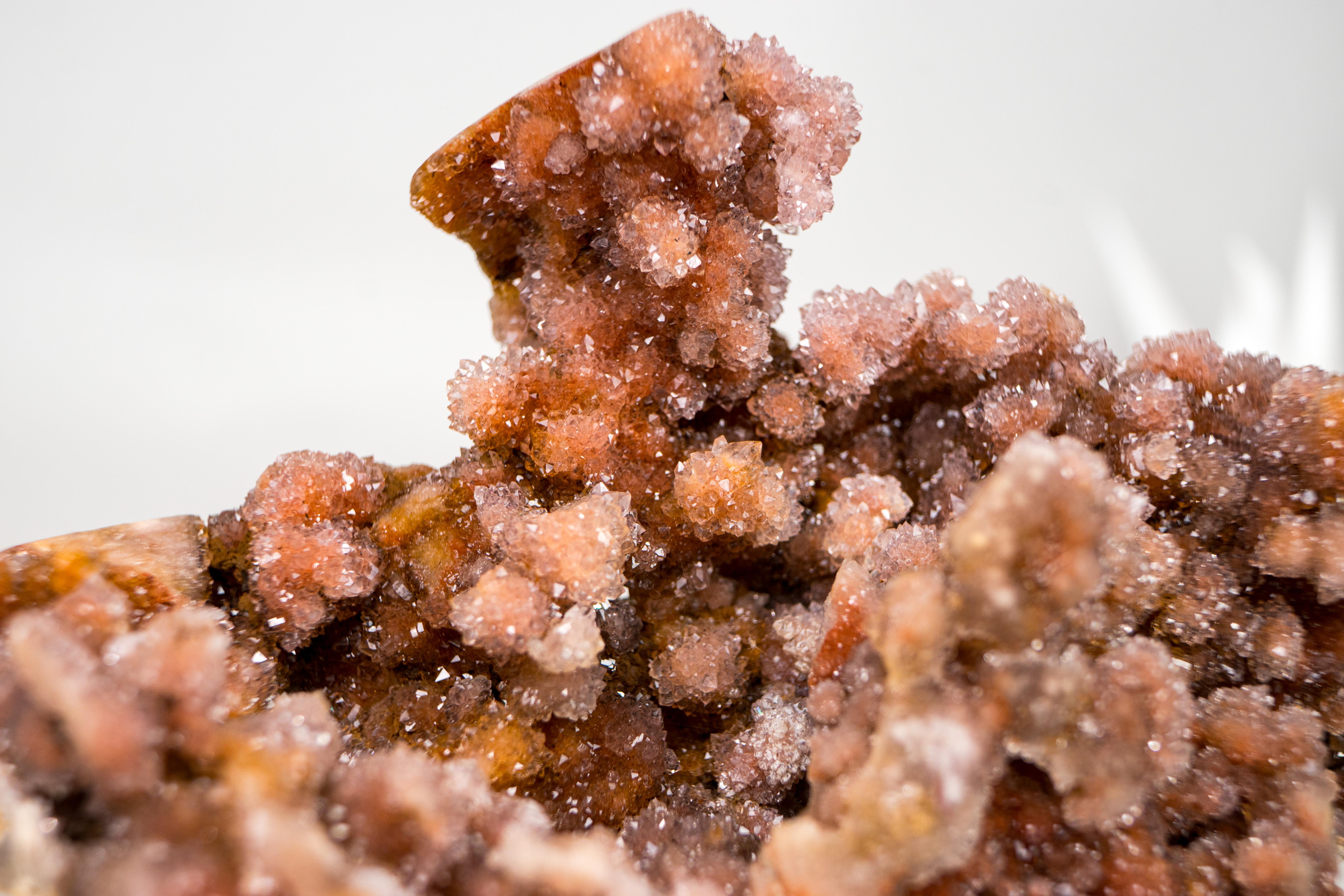 Rare Sculptural Pink Amethyst Geode with Red Galaxy Druzy In New Condition For Sale In Ametista Do Sul, BR