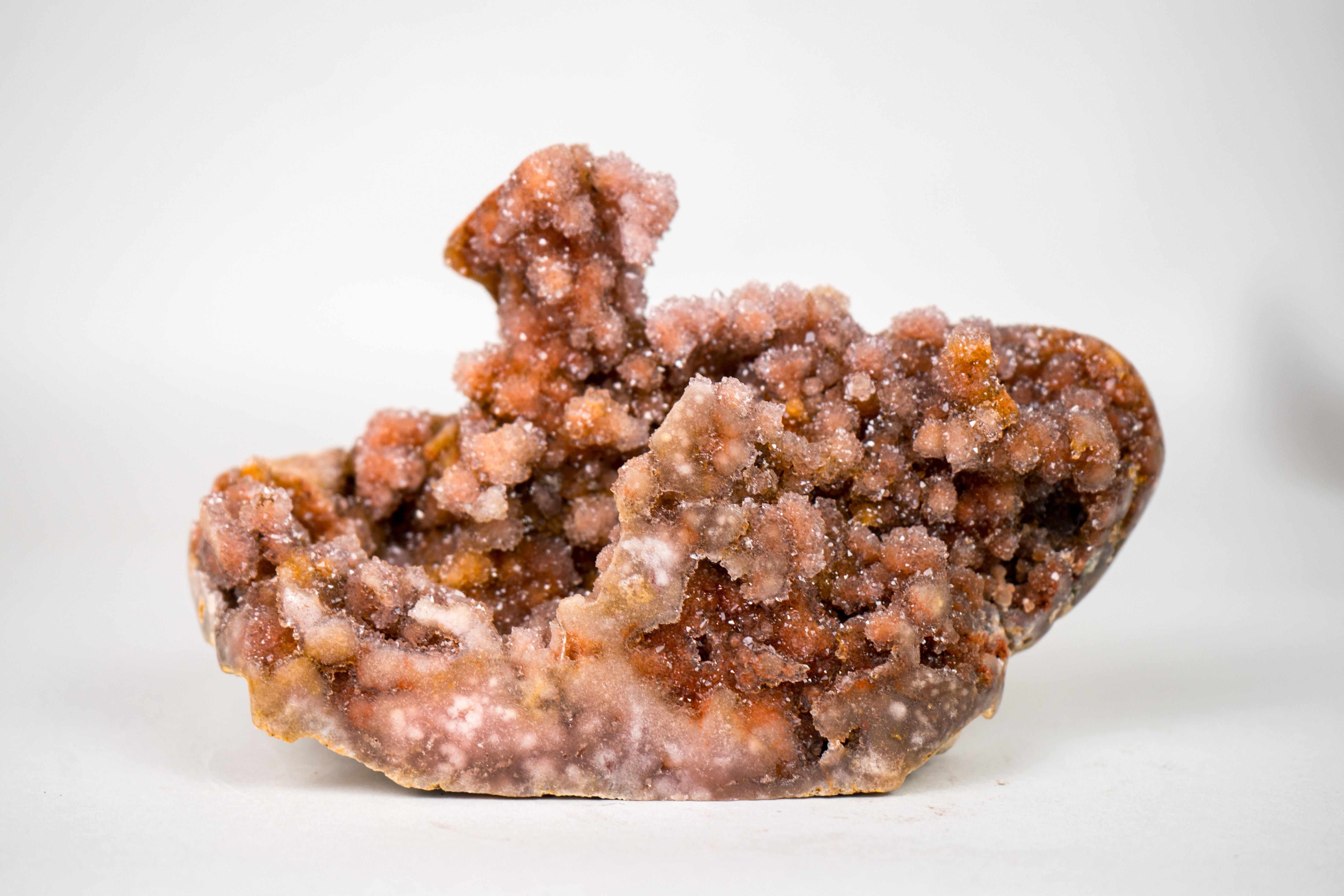 Rare Sculptural Pink Amethyst Geode with Red Galaxy Druzy For Sale 3