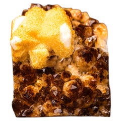 Madeira Citrine Cluster with Large Sculptural Calcite Crystal