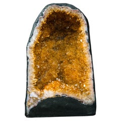 Small Citrine Geode with Deep Orange Crystal Points
