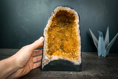 Small Citrine Geode with Deep Orange Crystal Points