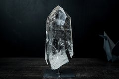 Large Clear Quartz Point on Custom Stand