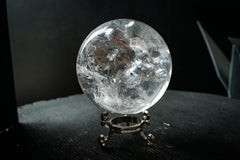 High-Grade Water-Clear Quartz Sphere with Natural Rainbows