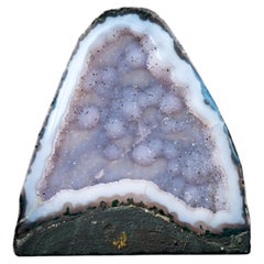 Rare Blue Lace Agate Geode with Baby Blue Galaxy Amethyst Druzy