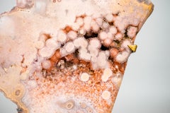 Pink Amethyst Geode Slice with Sparkling Red Druzy