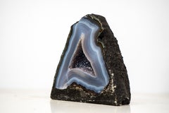 Small Agate Geode with Lace Agate Druzy and Blue Banded Agate