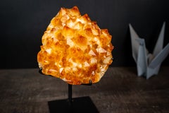 Large Golden Citrine Flower Crystal Cluster on Stand