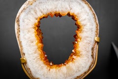 Golden Citrine Portal Geode with White Agate Frame
