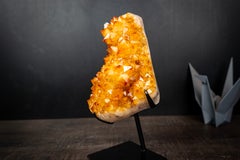 Golden Citrine Crystal Flower Cluster on Stand