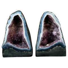 Rare Pair of Blue Lace Agate Geodes