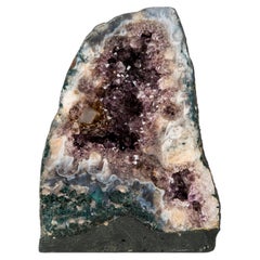 Rare Natural Agate Geode with Purple Amethyst & Scenic Mineral Formations