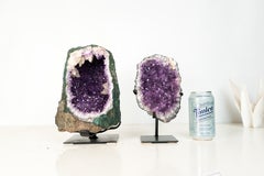 Intact Brazilian Amethyst Geode with Calcite Formations
