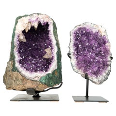 Intact Brazilian Amethyst Geode with Calcite Formations