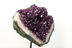 Rare Natural Amethyst Geode Cluster with Twin Crystal Flowers
