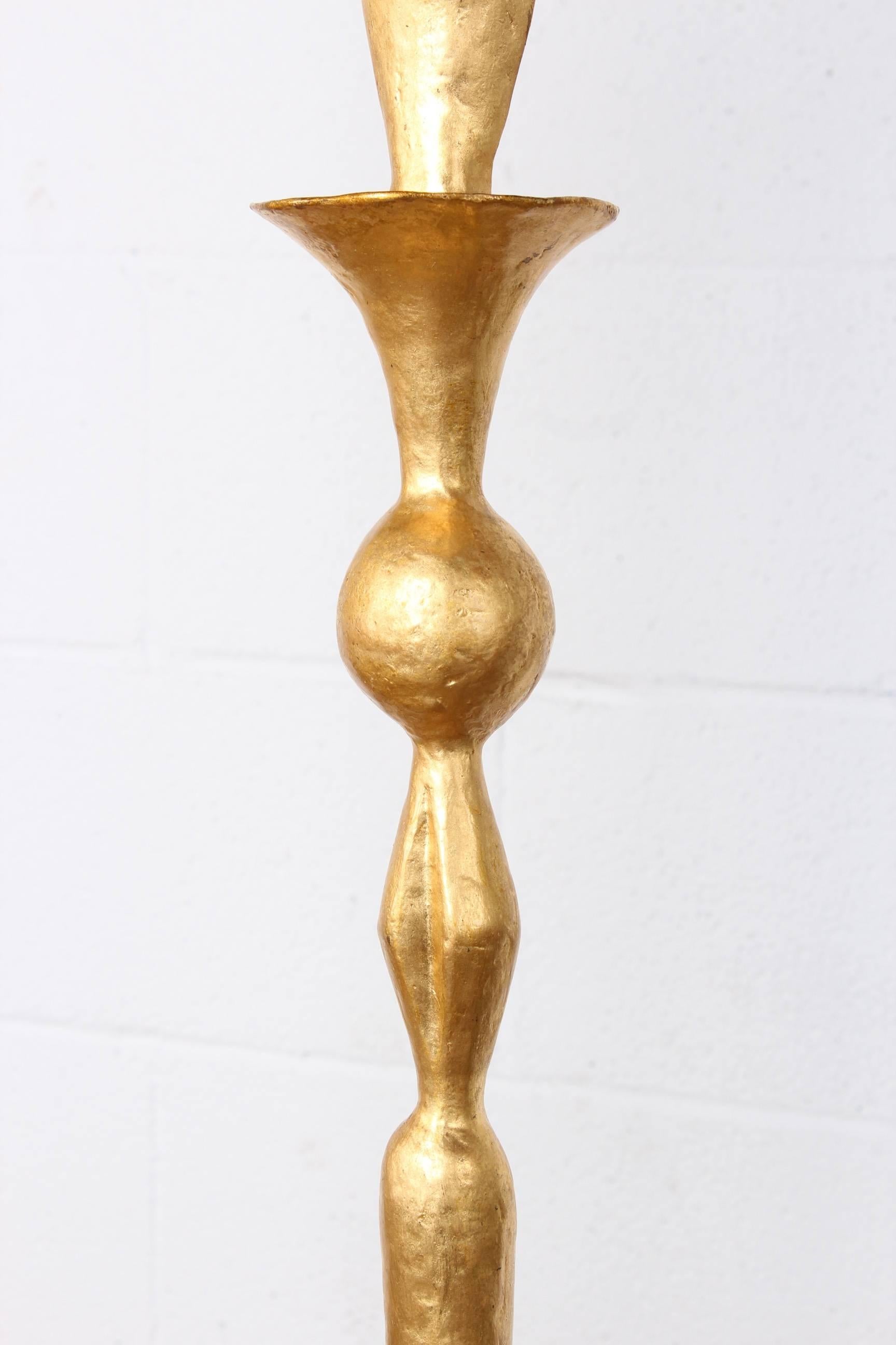Late 20th Century Pair of Gilded Bronze Floor Lamps by Alberto Giacometti