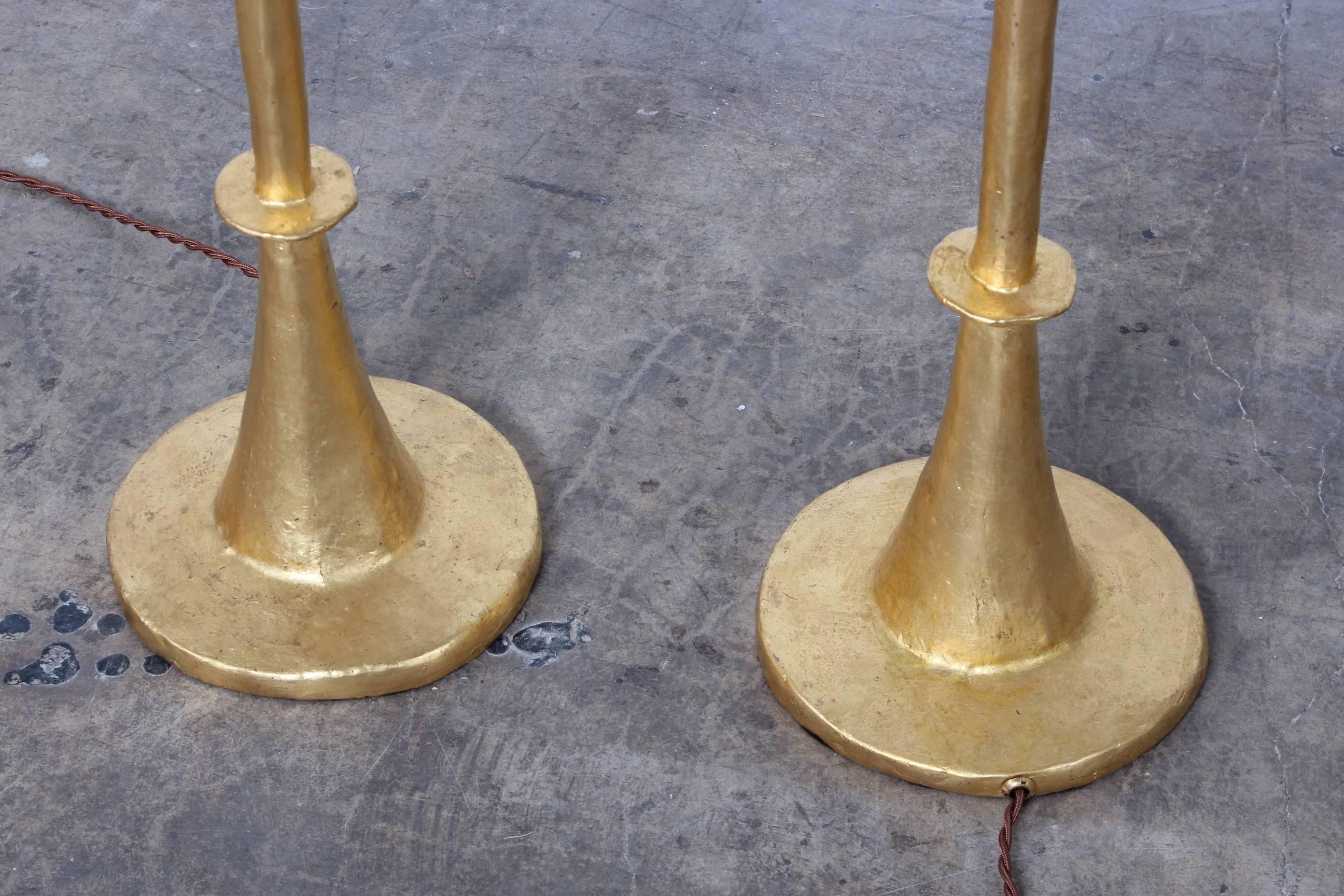 Pair of Gilded Bronze Floor Lamps by Alberto Giacometti 2