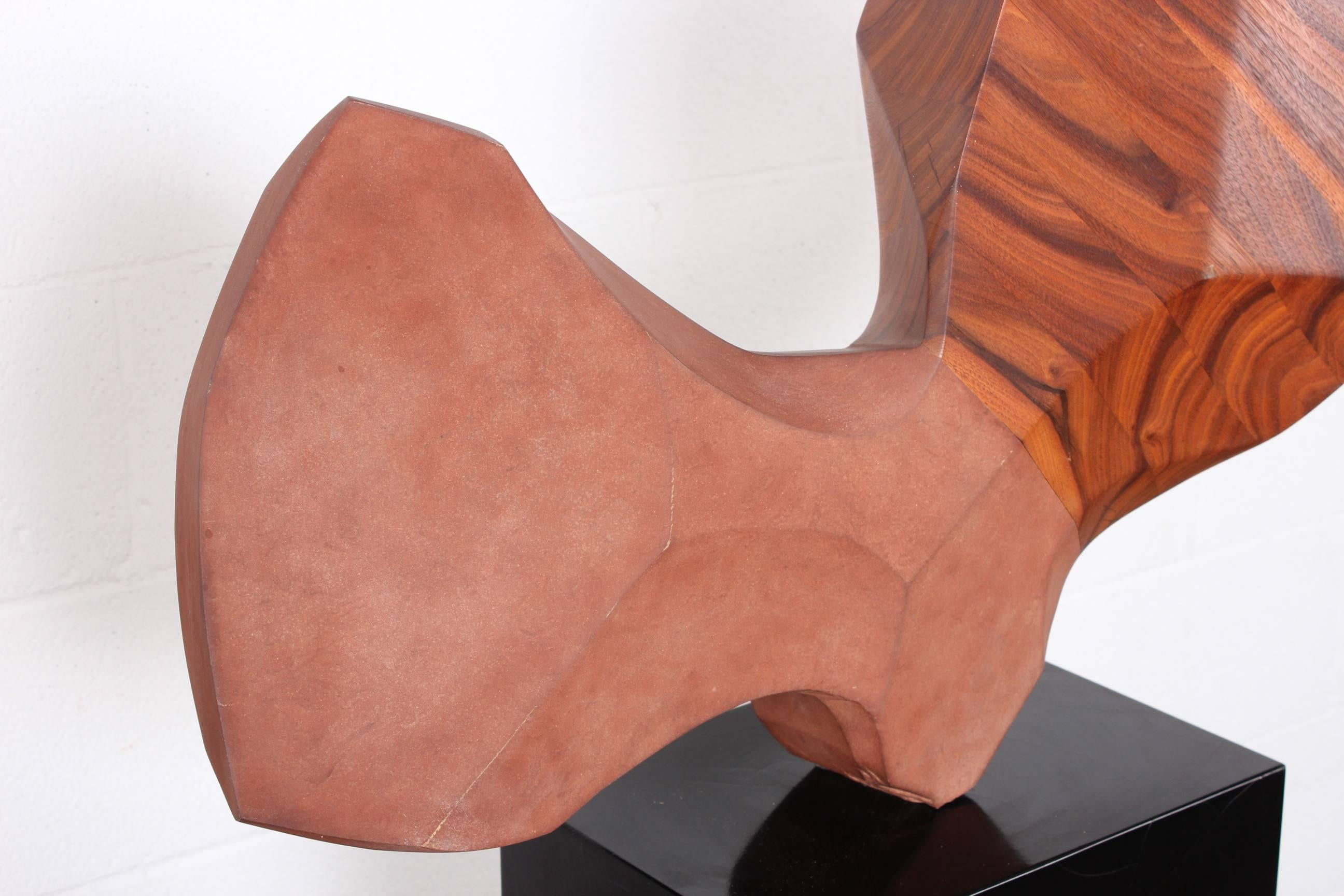 Large Stone and Walnut Sculpture  2