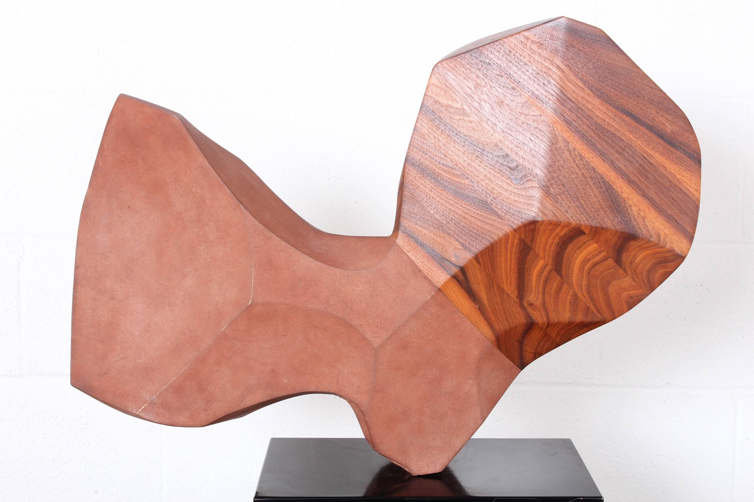 Large Stone and Walnut Sculpture  6