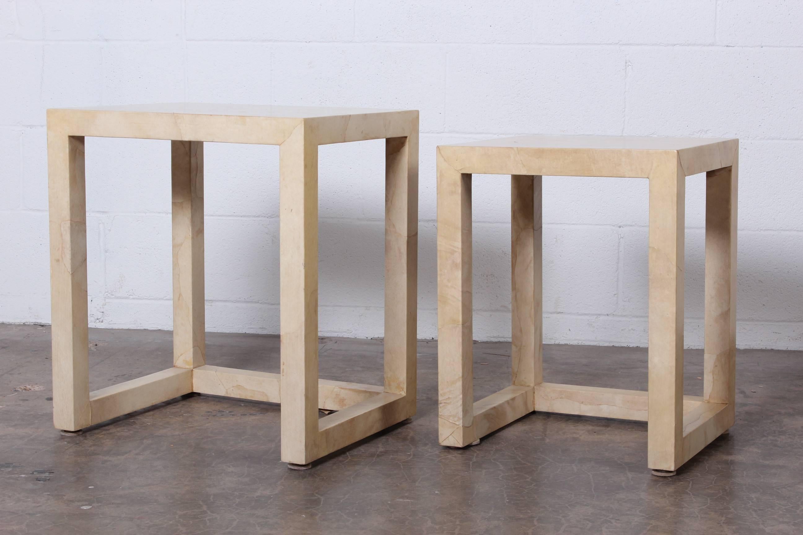 Parchment Nesting Tables by Karl Springer 2
