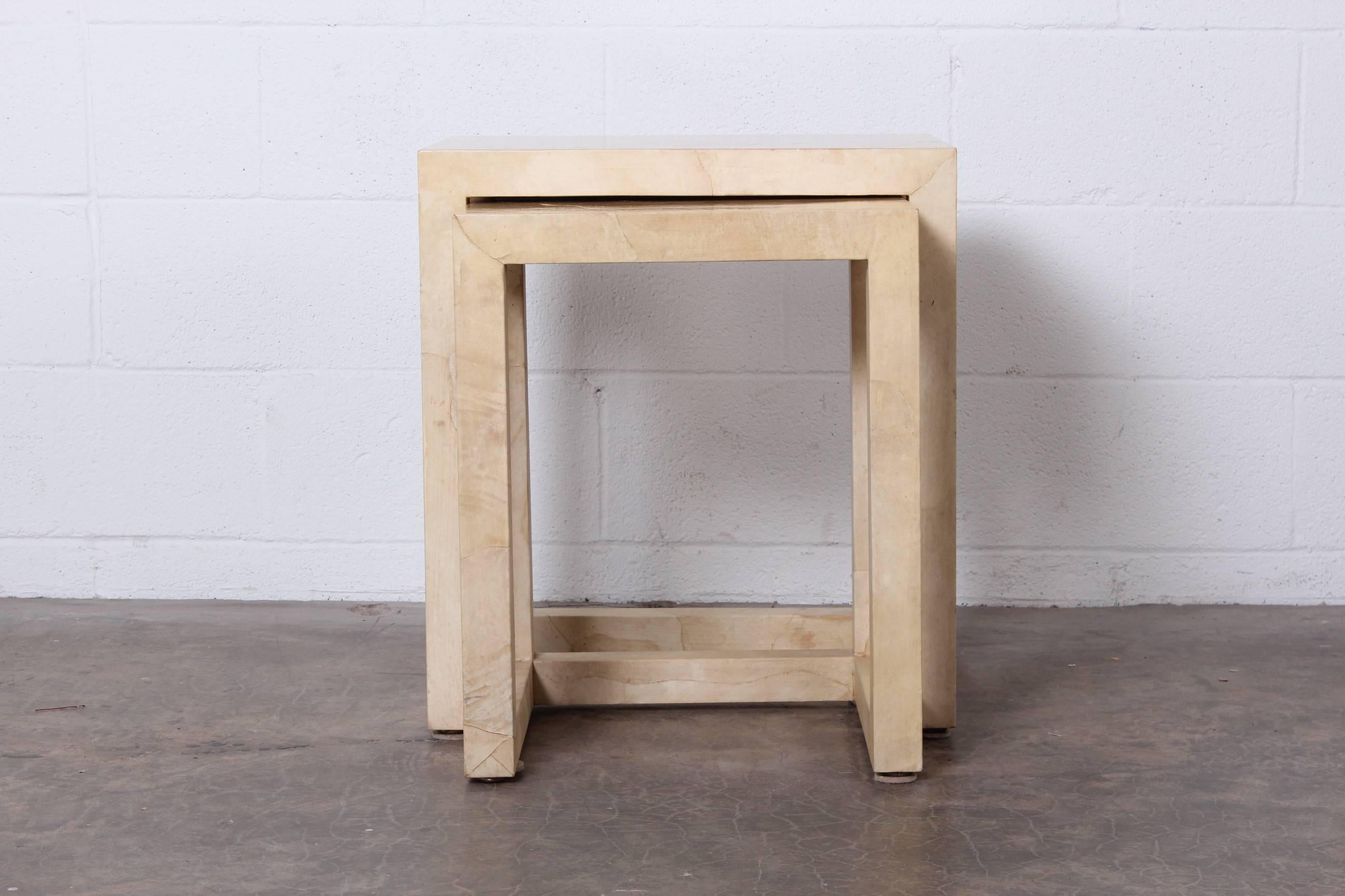 Parchment Nesting Tables by Karl Springer 3