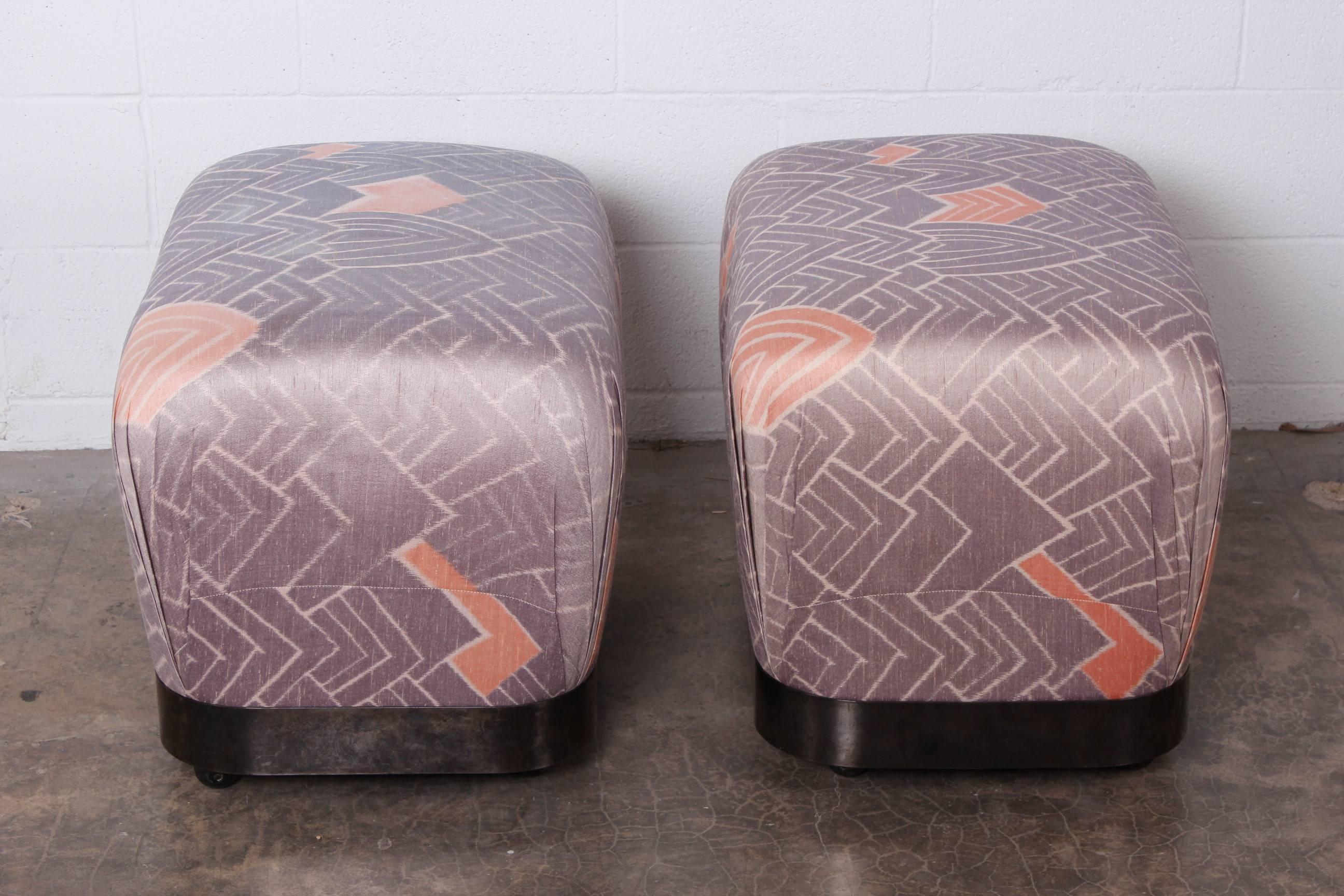 Pair of Ottomans / Poufs by Karl Springer 3