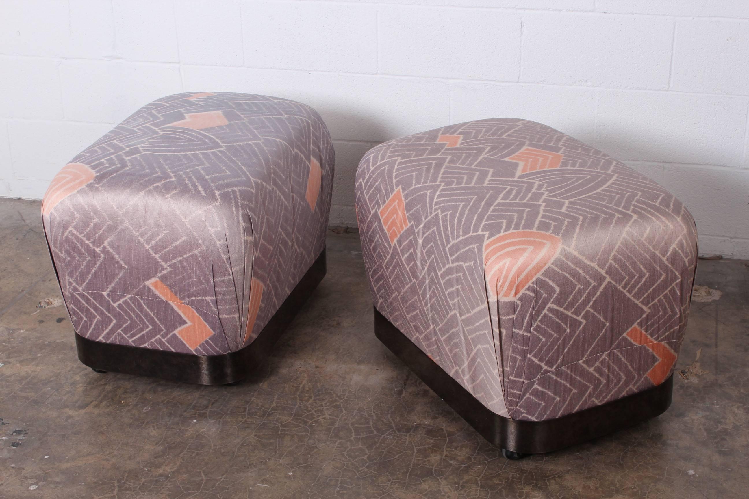 Pair of Ottomans / Poufs by Karl Springer 4