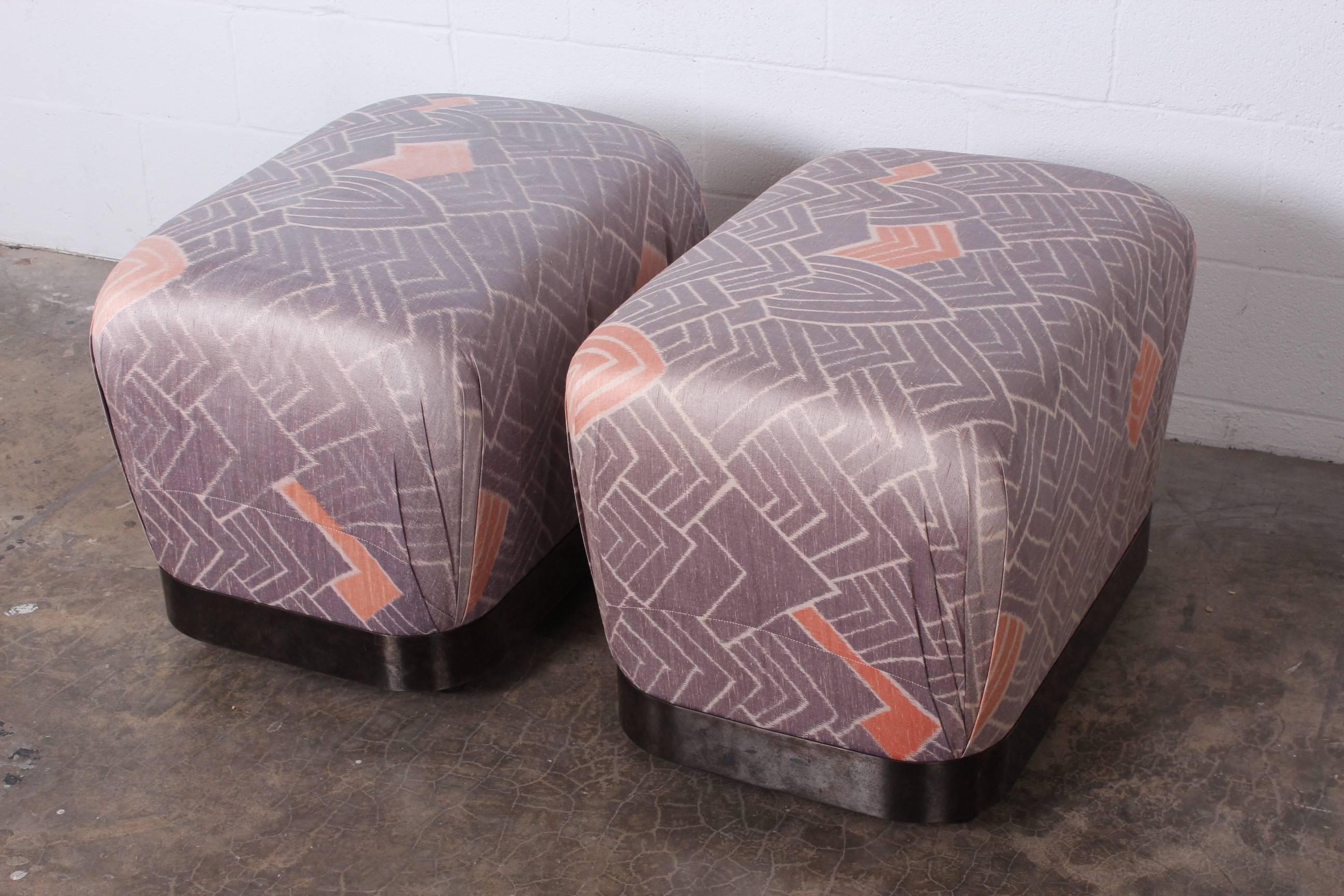 Pair of Ottomans / Poufs by Karl Springer 6