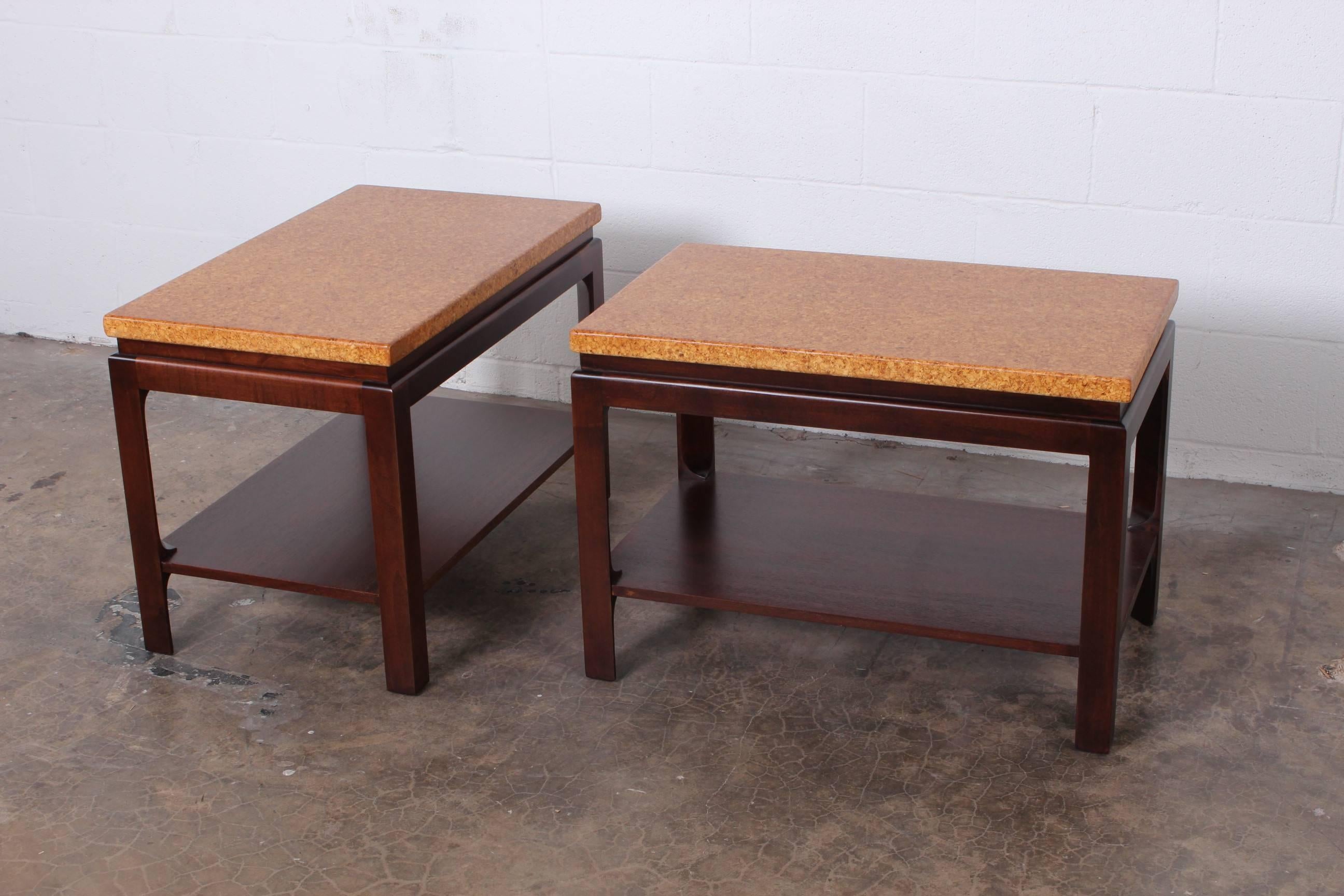 Pair of Cork Top End Tables by Paul Frankl 3