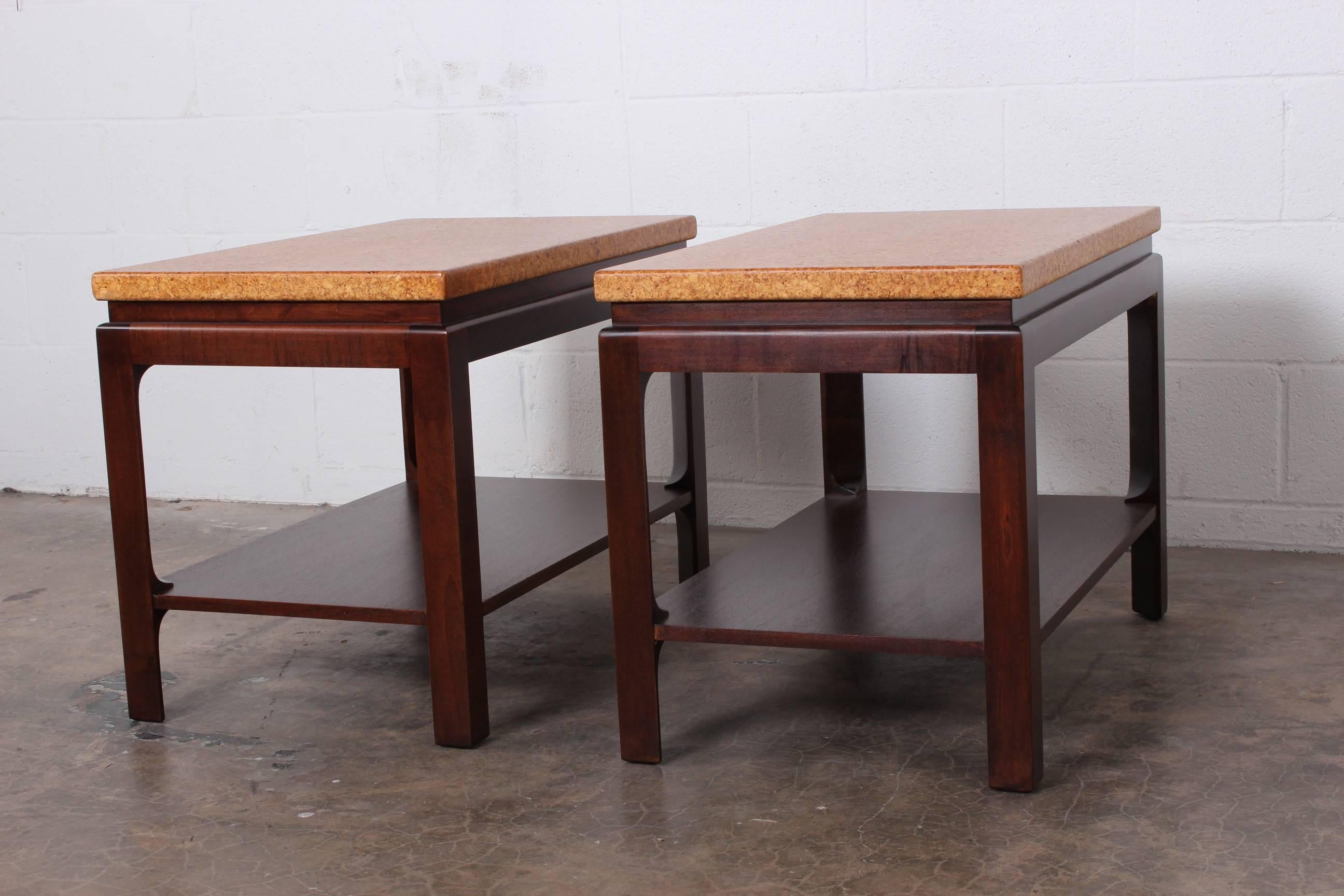 Pair of Cork Top End Tables by Paul Frankl 4