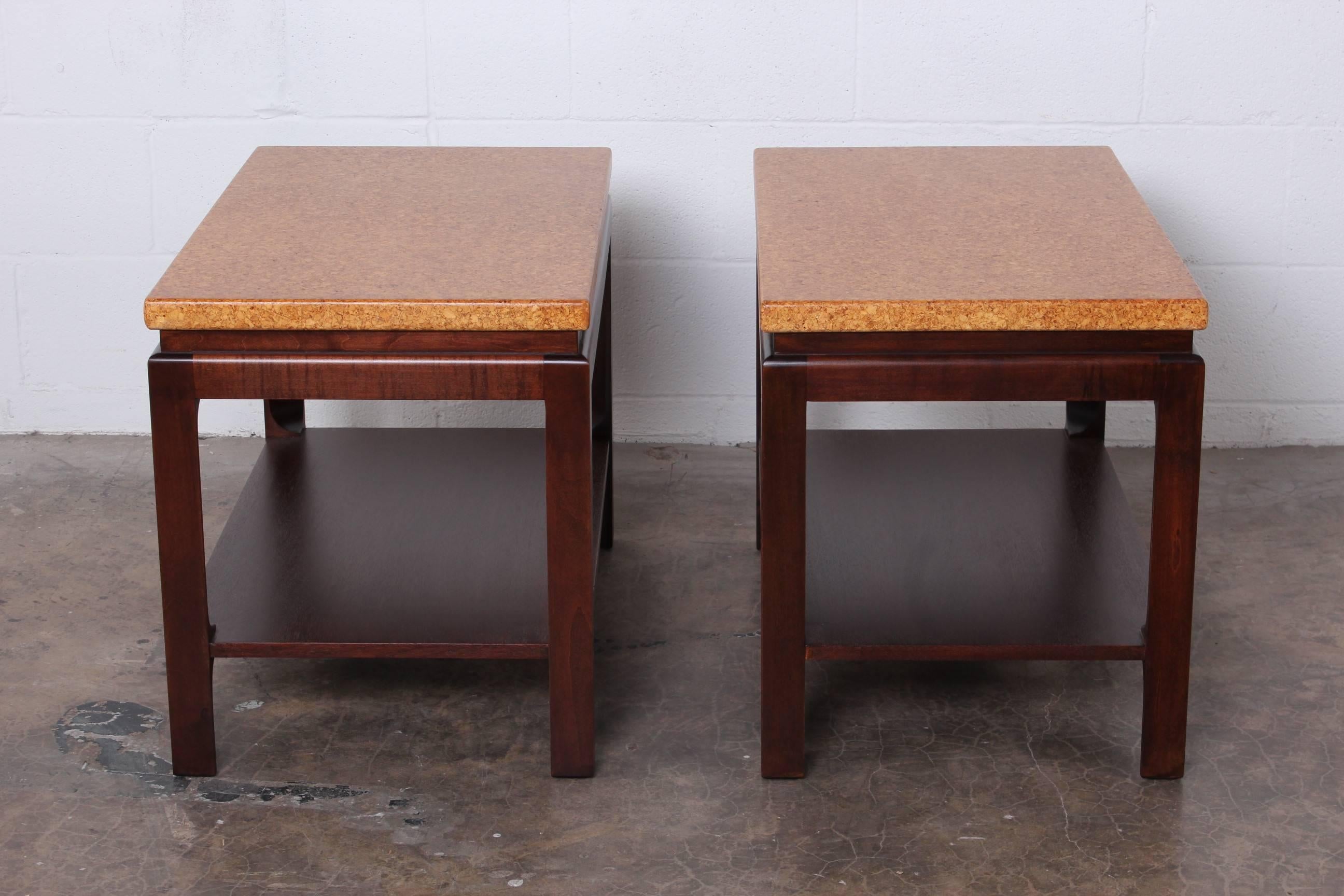 Pair of Cork Top End Tables by Paul Frankl 5