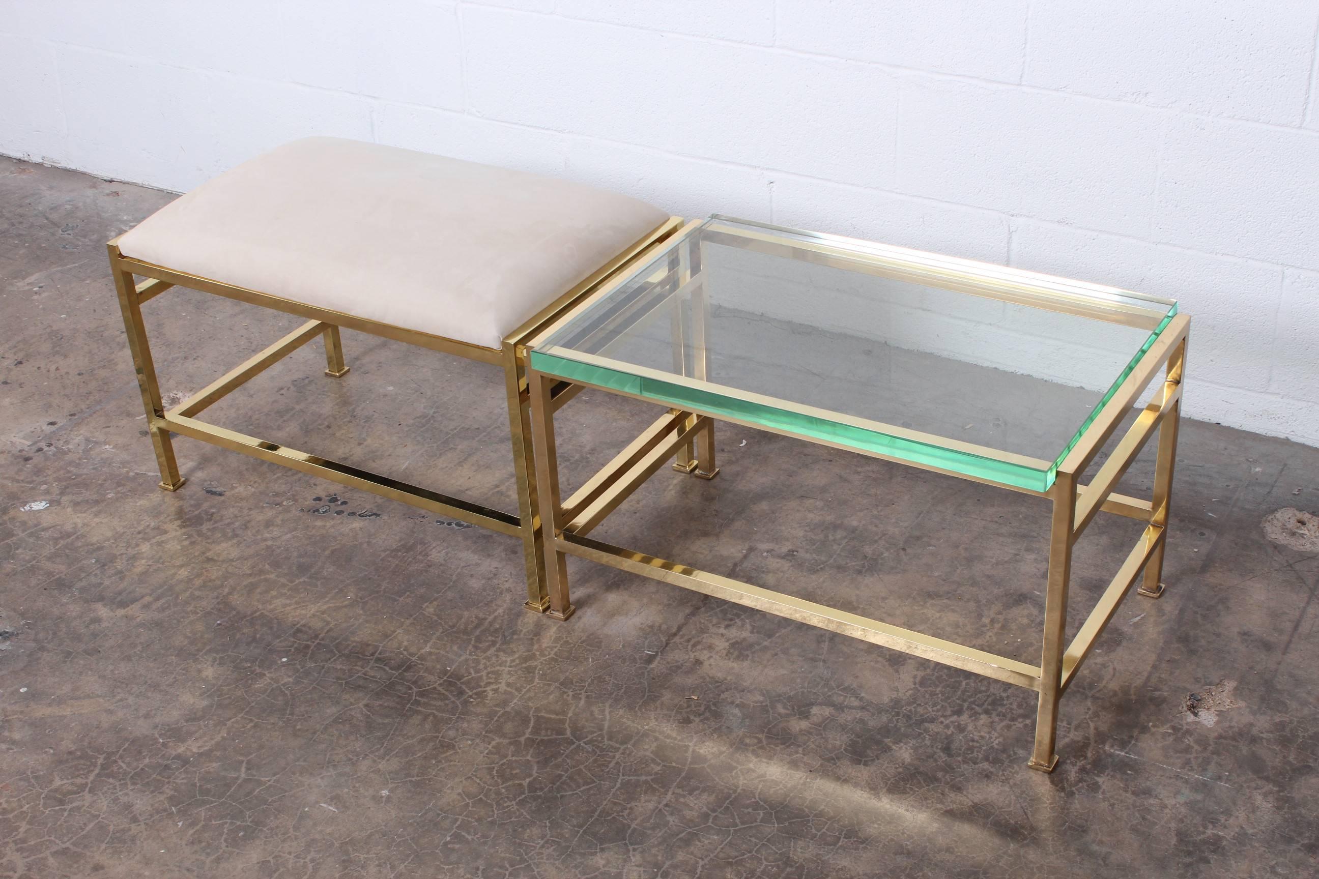 Brass Bench and Table by Edward Wormley for Dunbar 3