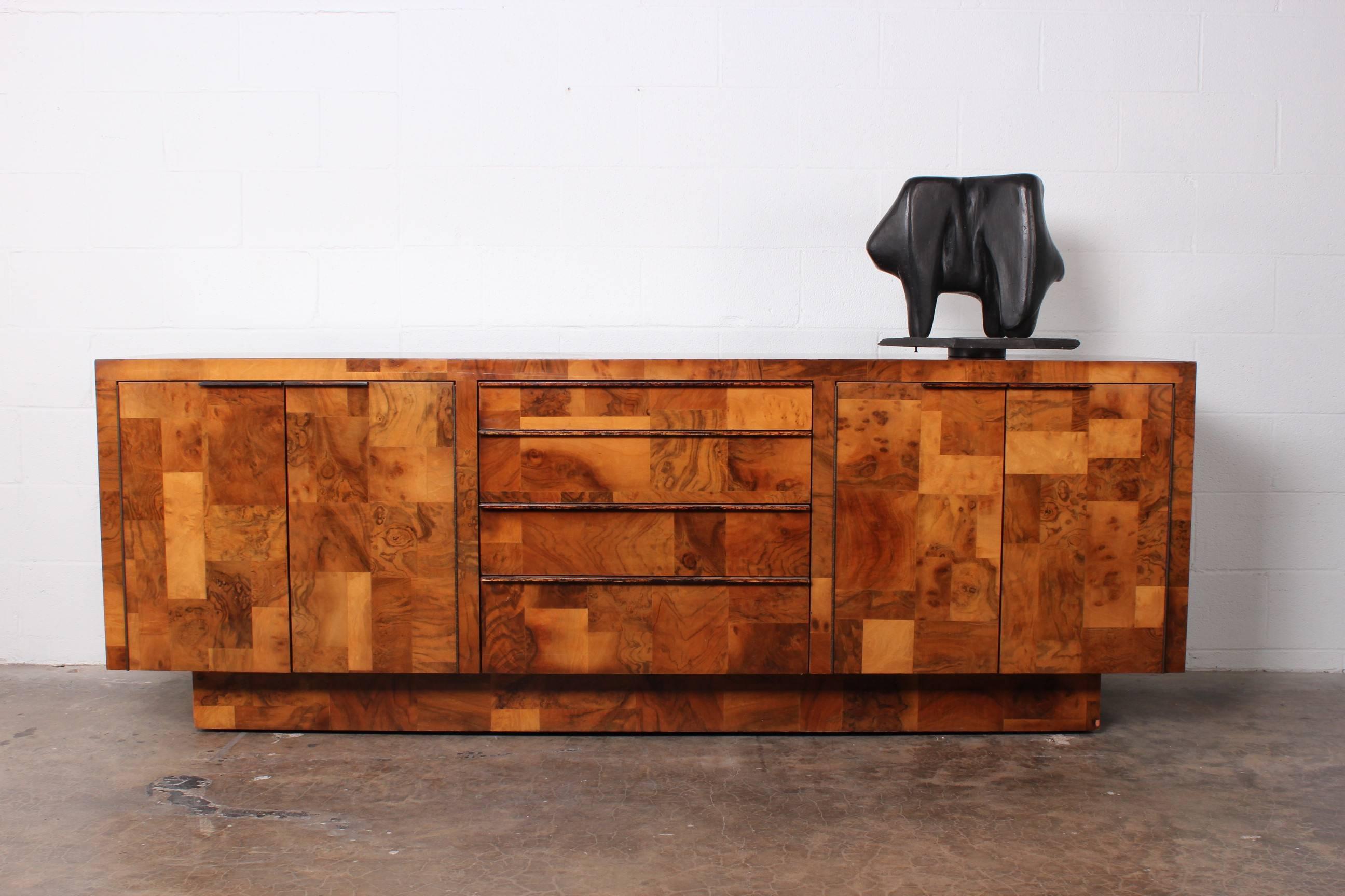 Patchwork Burl Credenza by Paul Evans In Good Condition In Dallas, TX