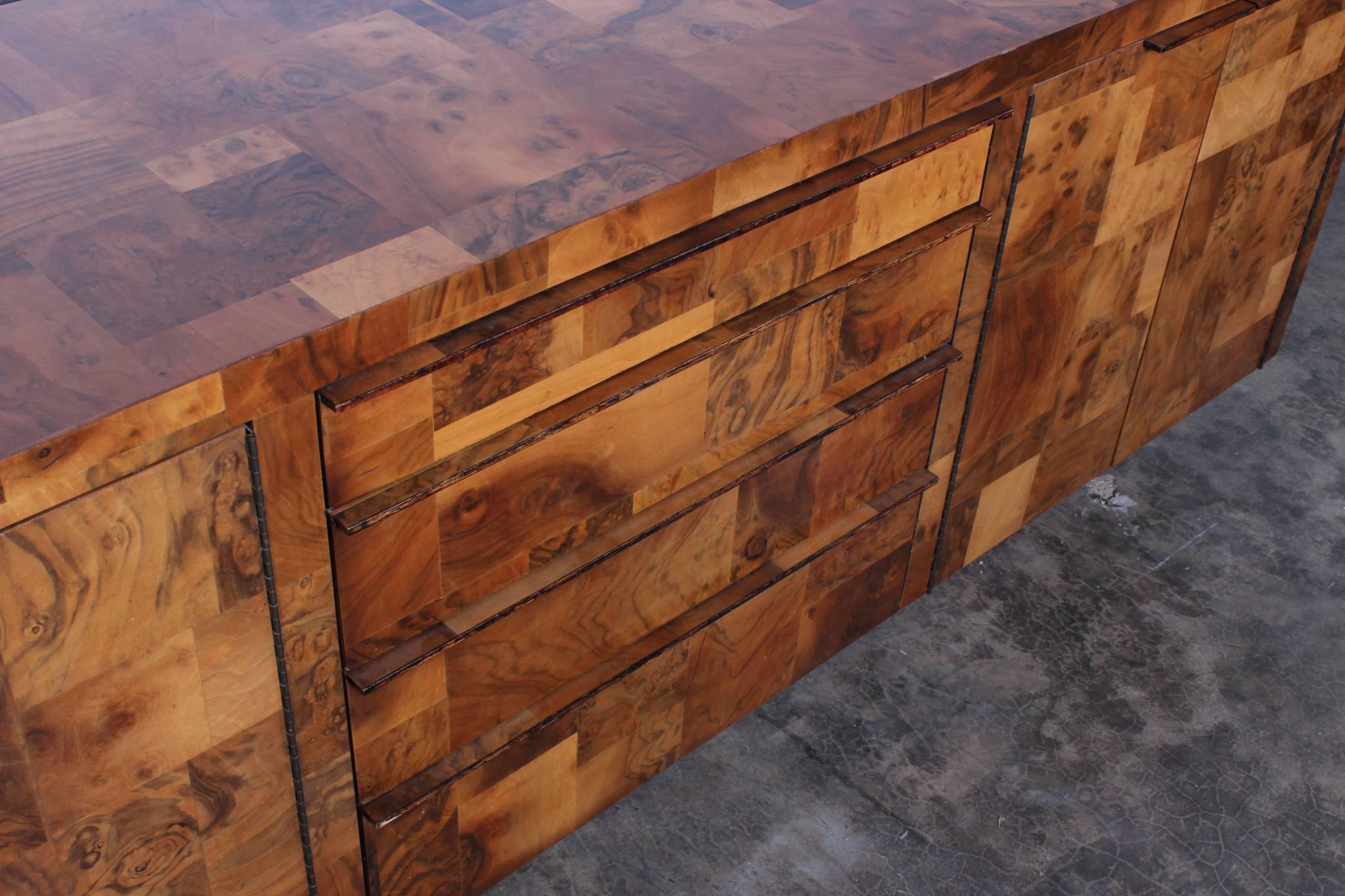 Patchwork Burl Credenza by Paul Evans 2