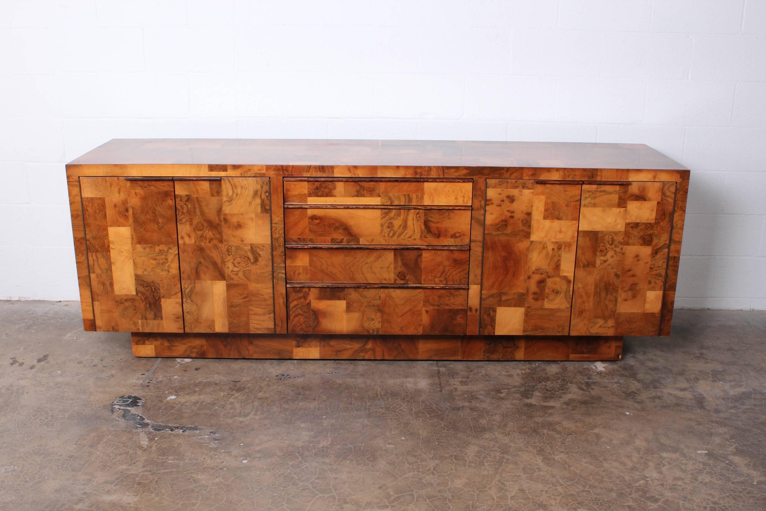 Patchwork Burl Credenza by Paul Evans 4