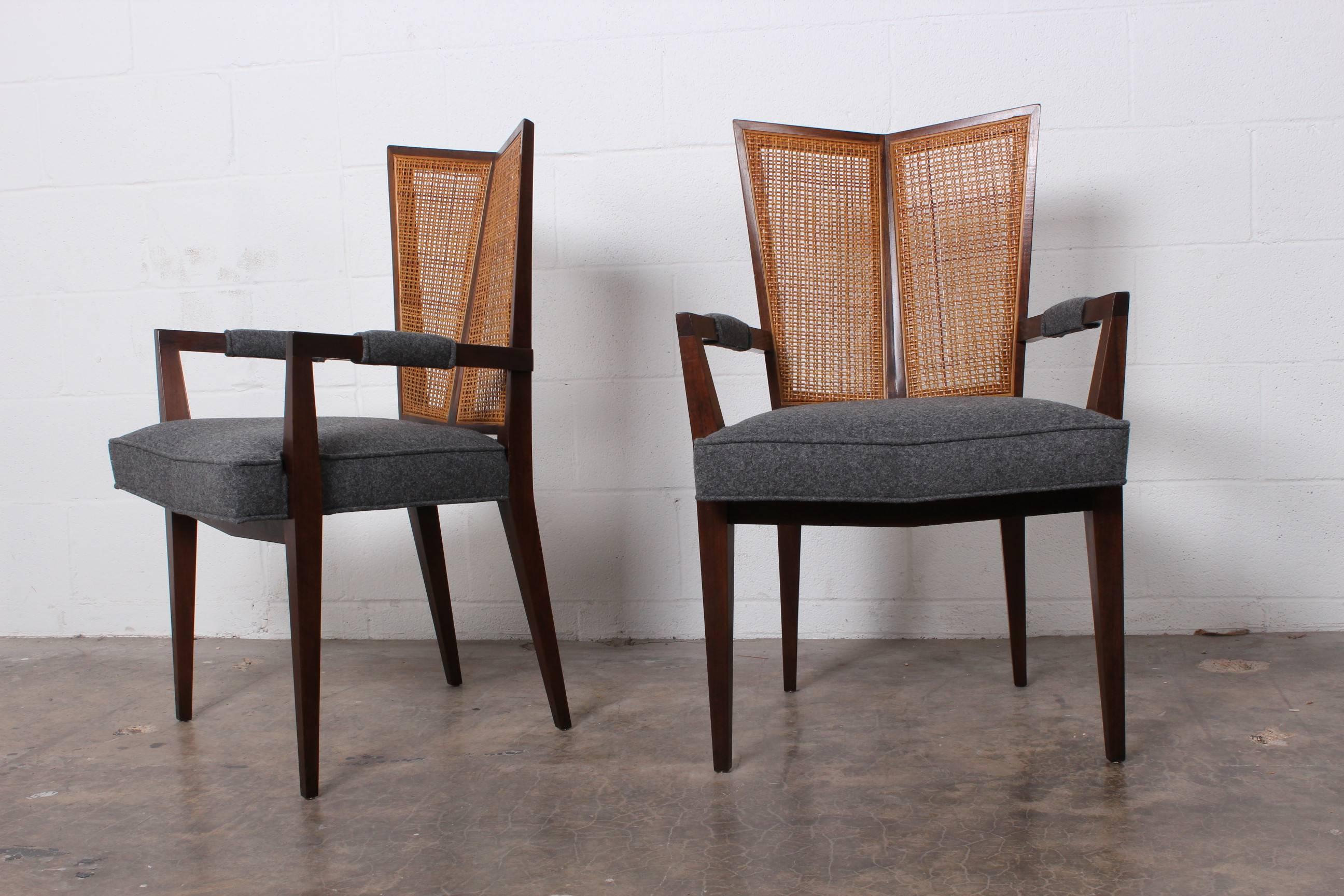 Mid-20th Century Eight V-Back Dining Chairs by Baker