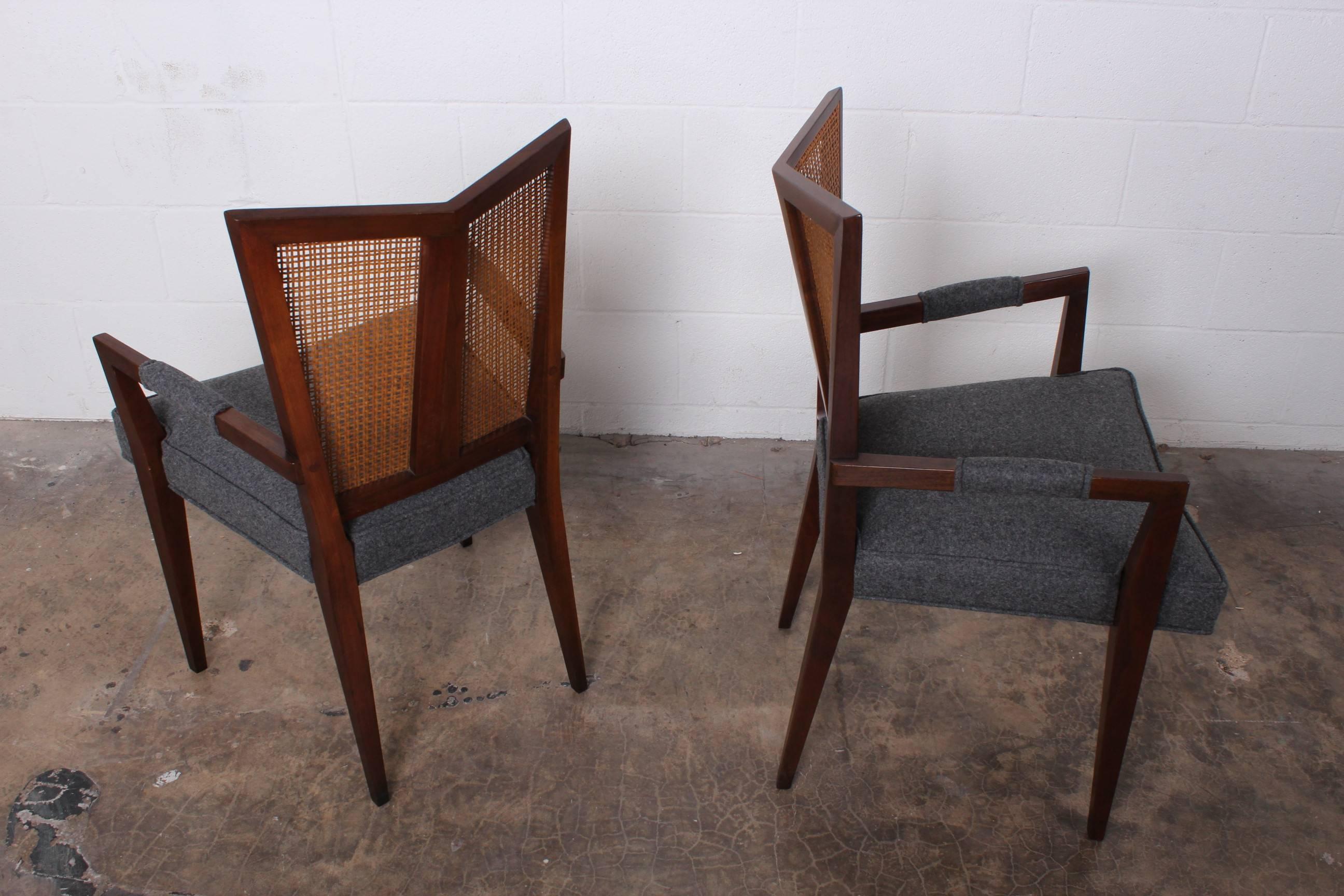 Eight V-Back Dining Chairs by Baker 4