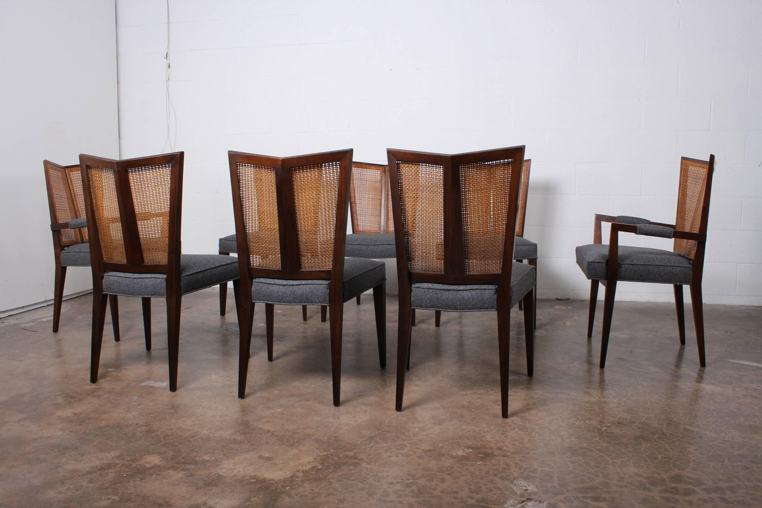 Eight V-Back Dining Chairs by Baker 3