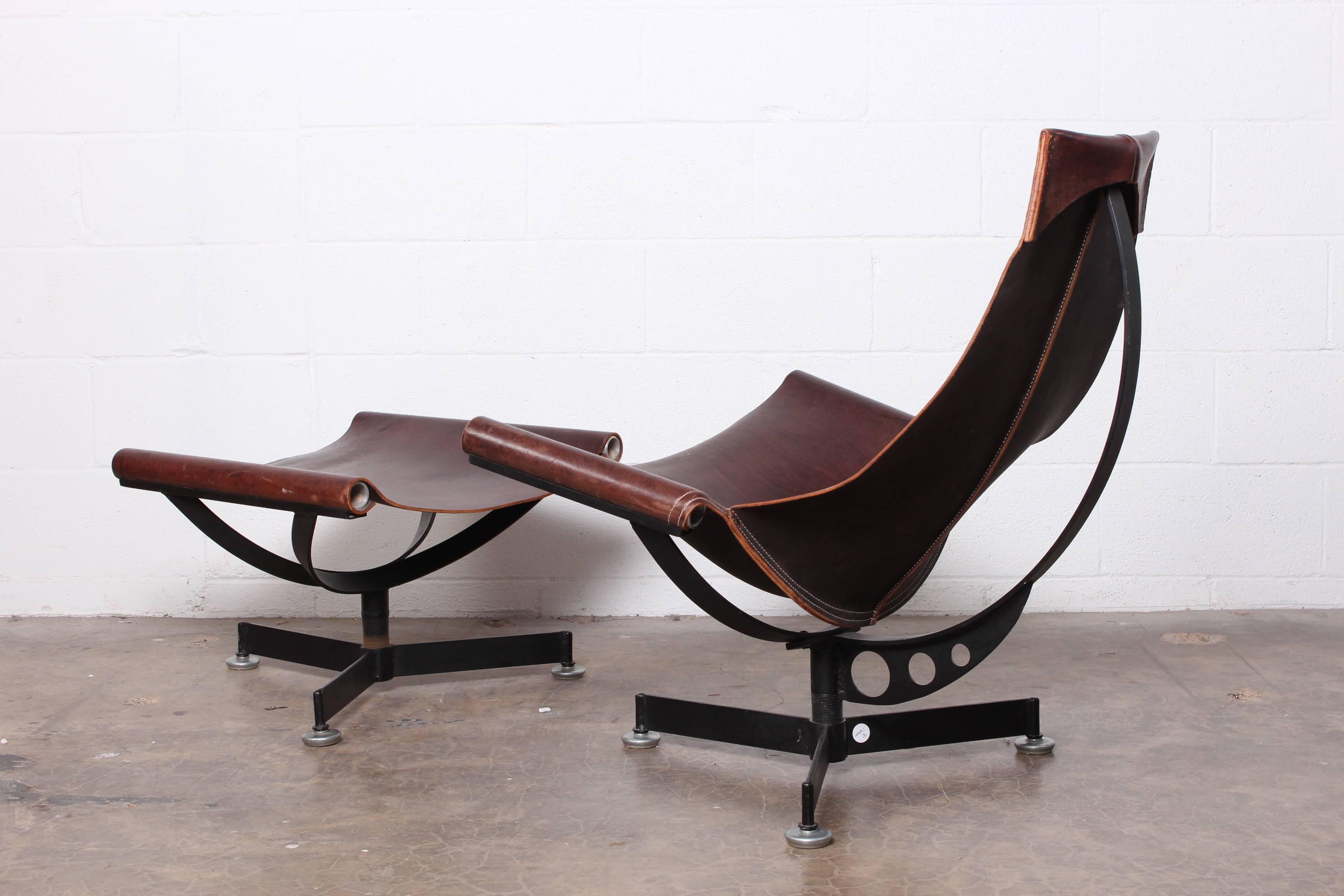 Leather Lounge Chair and Ottoman by Max Gottschalk 1