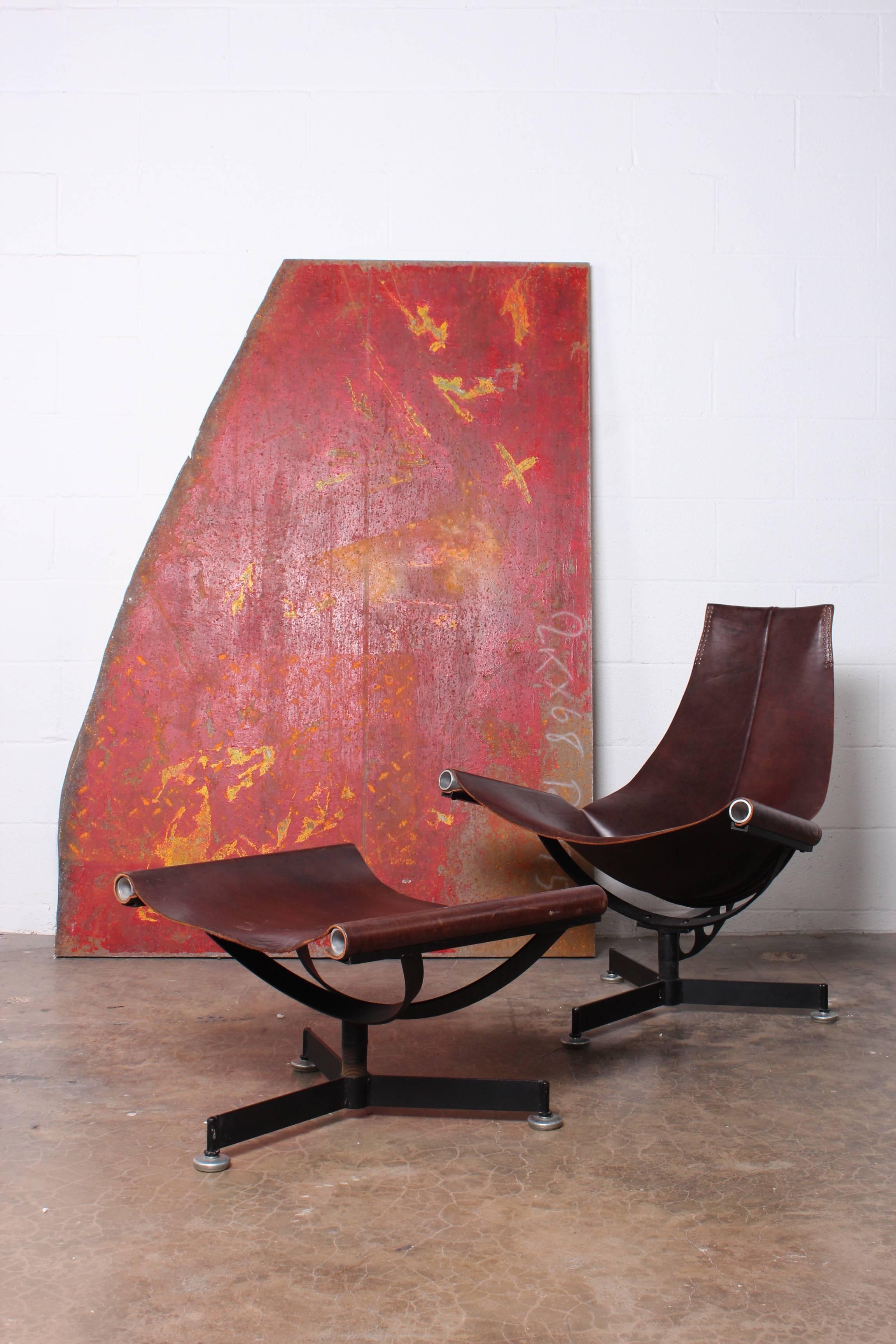 Leather Lounge Chair and Ottoman by Max Gottschalk 4