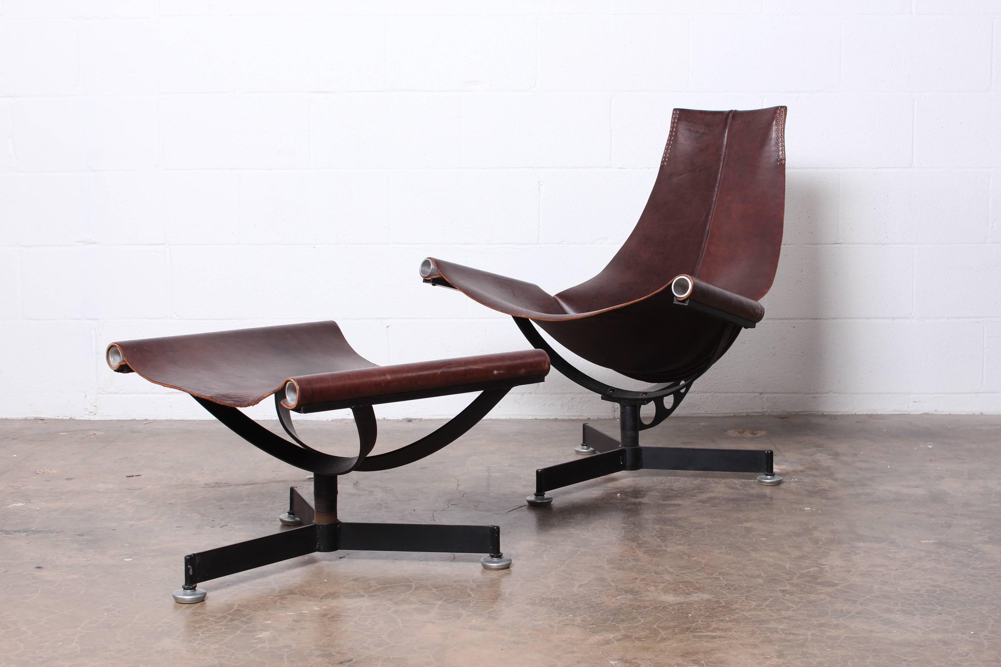 Leather Lounge Chair and Ottoman by Max Gottschalk 5