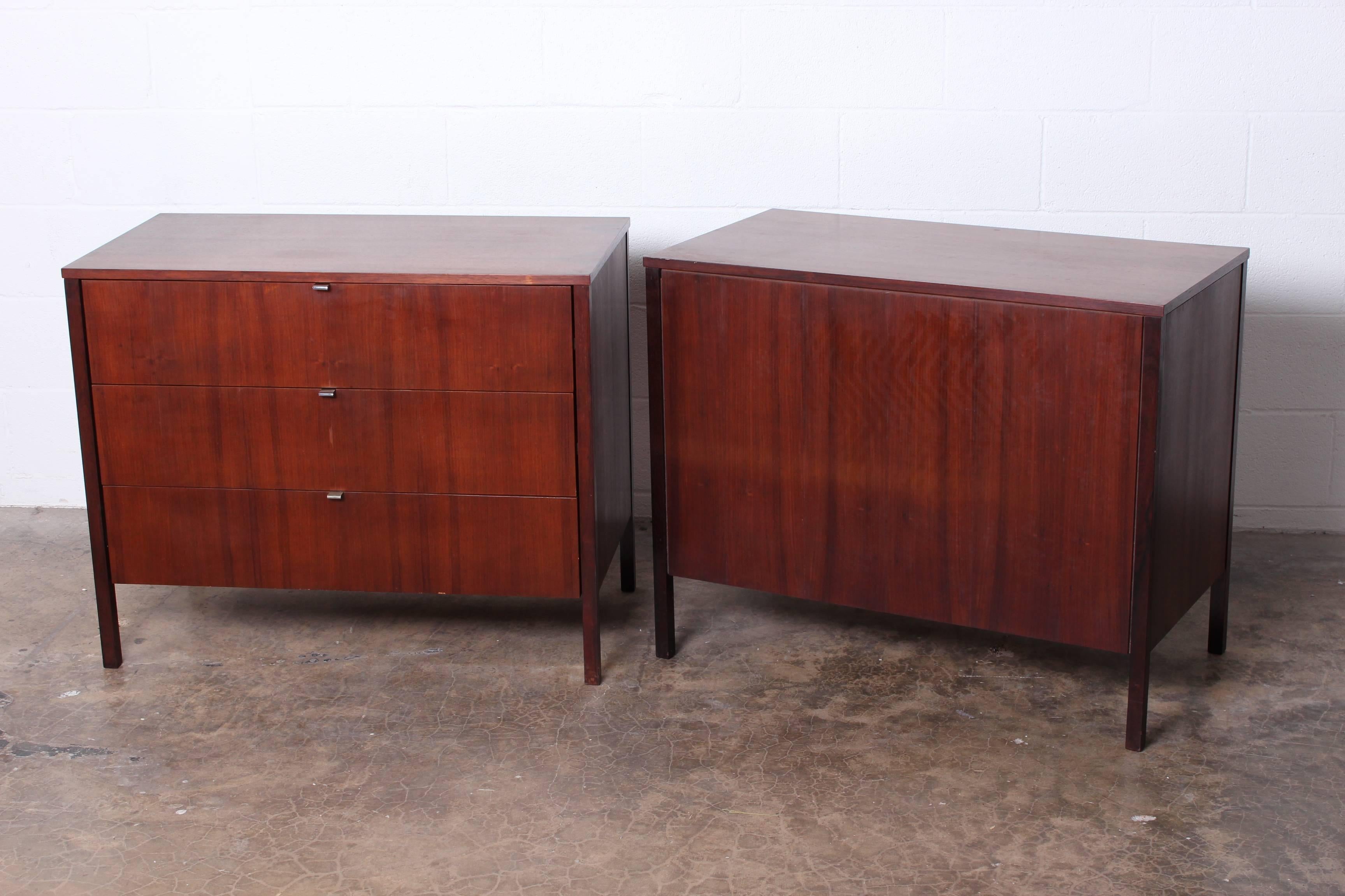 Mid-20th Century Pair of Rosewood Chests or Nightstands by Florence Knoll