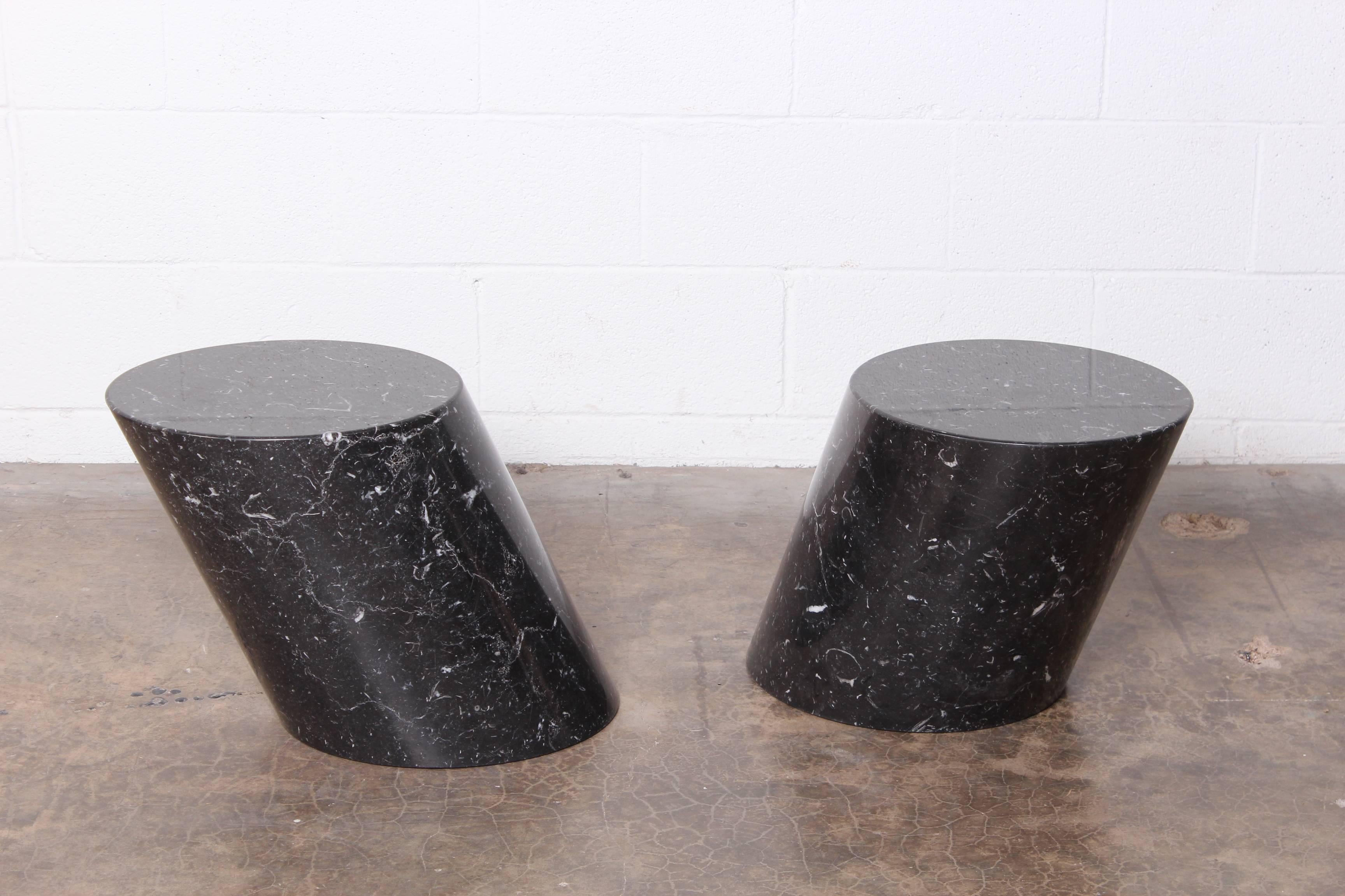 Pair of Marble Stump Tables by Lucia Mercer for Knoll In Excellent Condition In Dallas, TX